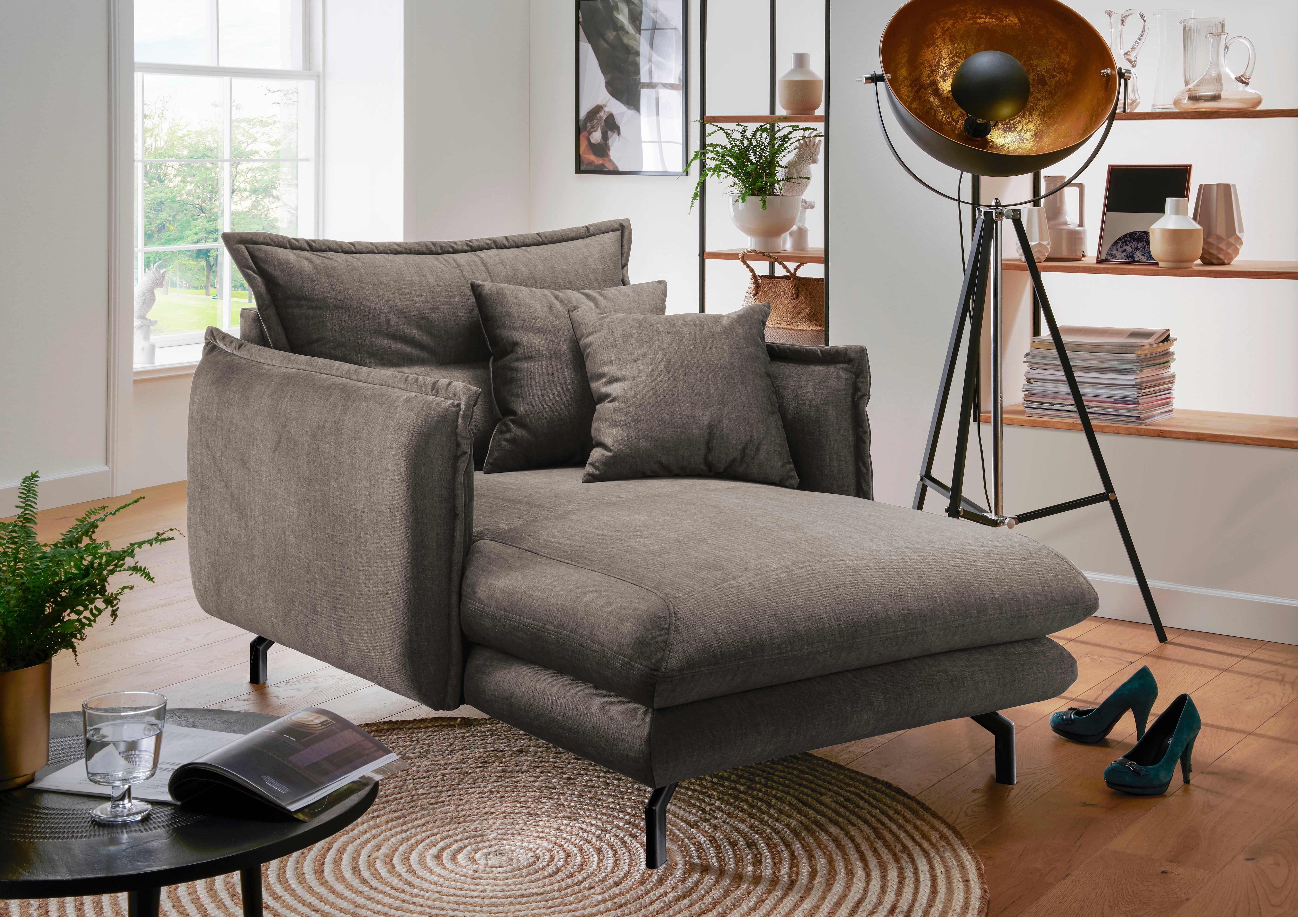 Home affaire Relaxsessel "LAVA Loveseat, modern & bequem, schmale Armlehnen, B/T 111/167cm"