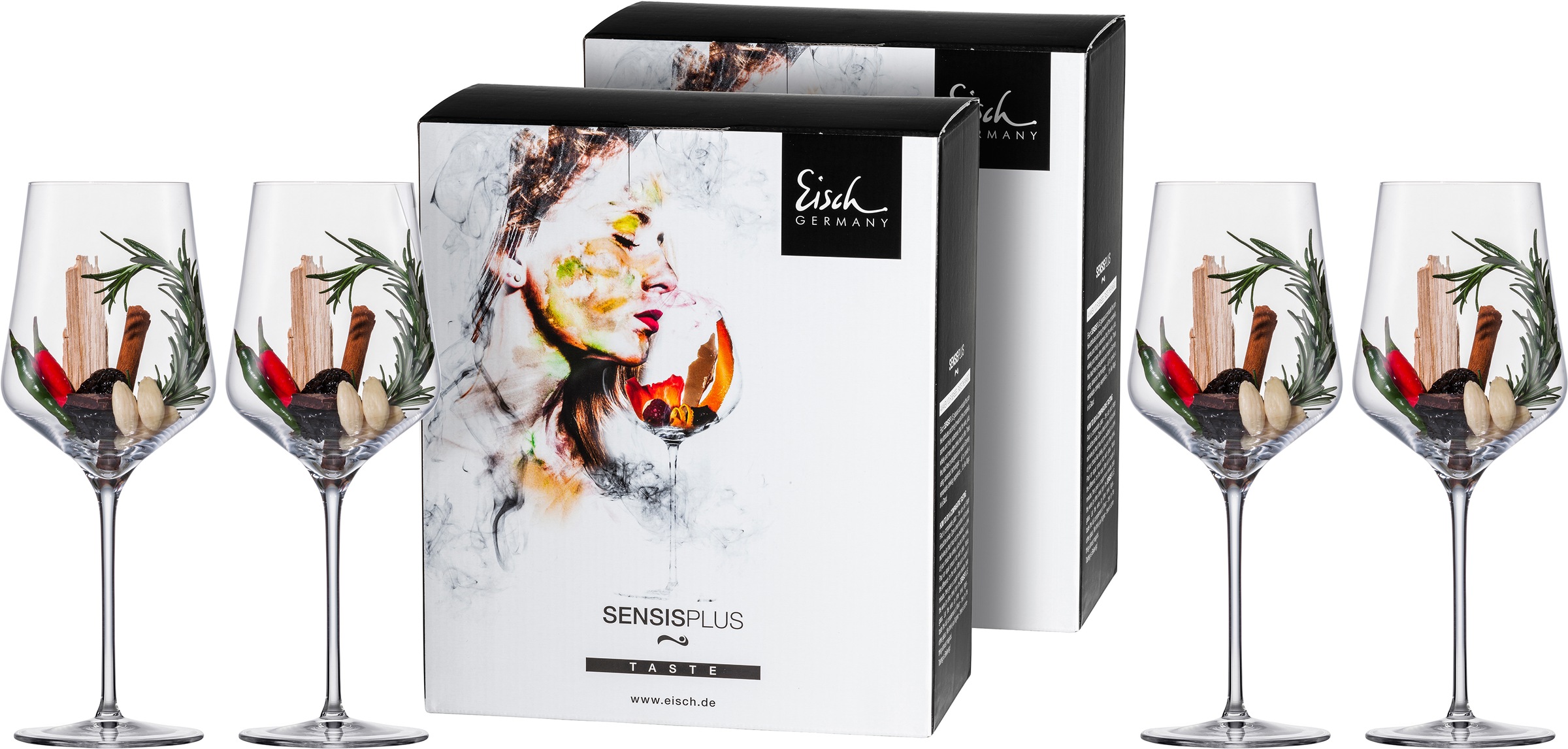 Eisch Germany Rotweinglas »Sky SensisPlus«, (Set, 4 tlg.), (Bordeauxglas), Bleifrei, 620 ml, 4-teilig