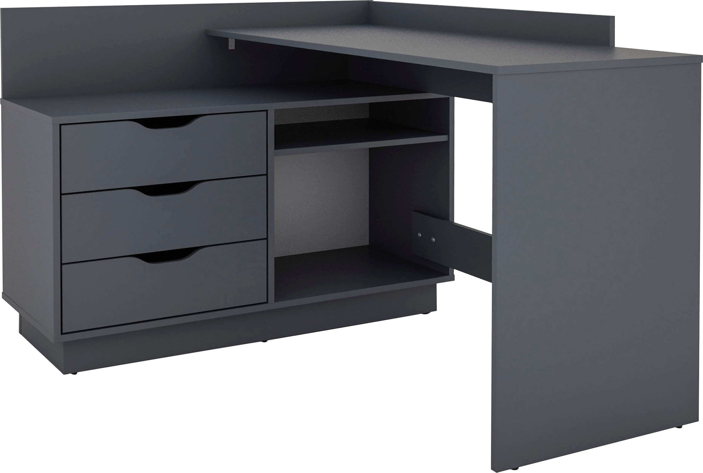 OTTO home Eckschreibtisch "Bexley" mit viel Stauraum, Breite 129 cm, rechts oder links montierbar