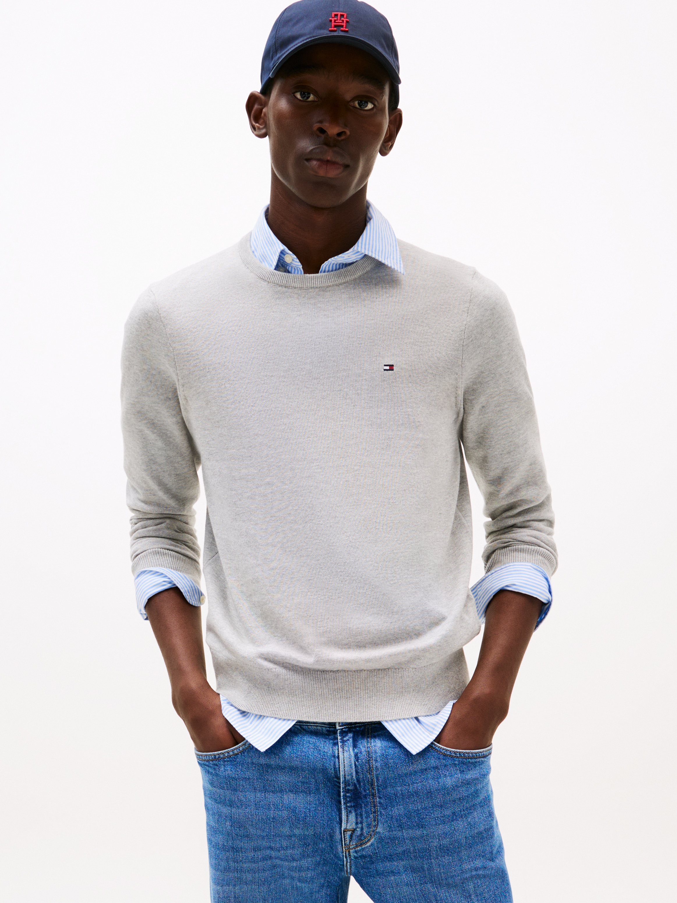 Tommy Hilfiger Rundhalspullover "ESSENTIAL COTTON CREW NECK" 100% Baumwolle günstig online kaufen