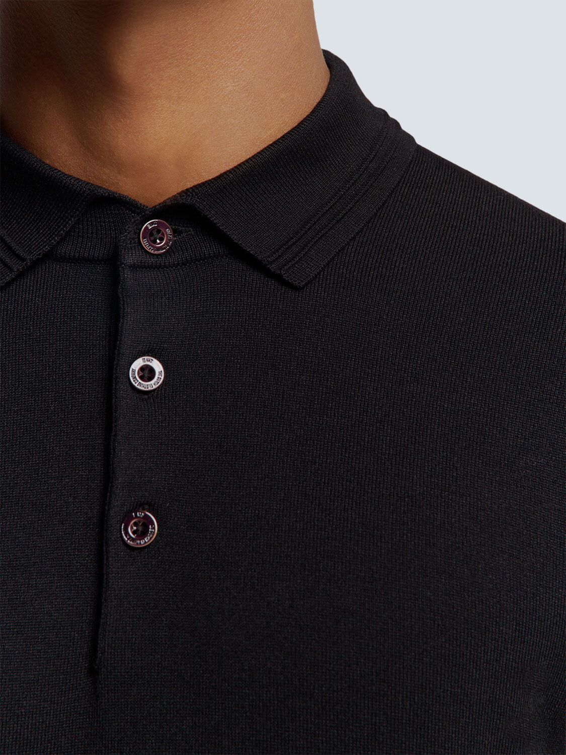 NO EXCESS Rundhalspullover »No Excess Langärmeliger Polo-Pullover«
