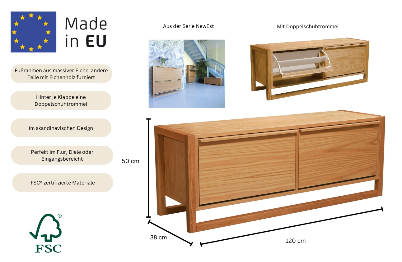 Woodman Sitzbank »NewEst« im skandinavian Design, Holzfurnier aus Eiche, FSC®