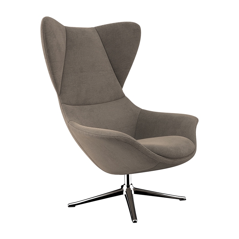 FLEXLUX Ohrensessel "Stilo Relaxsessel, TV-Sessel", Solitär, Stil-Ikone, drehbar, Fuß Aluminium