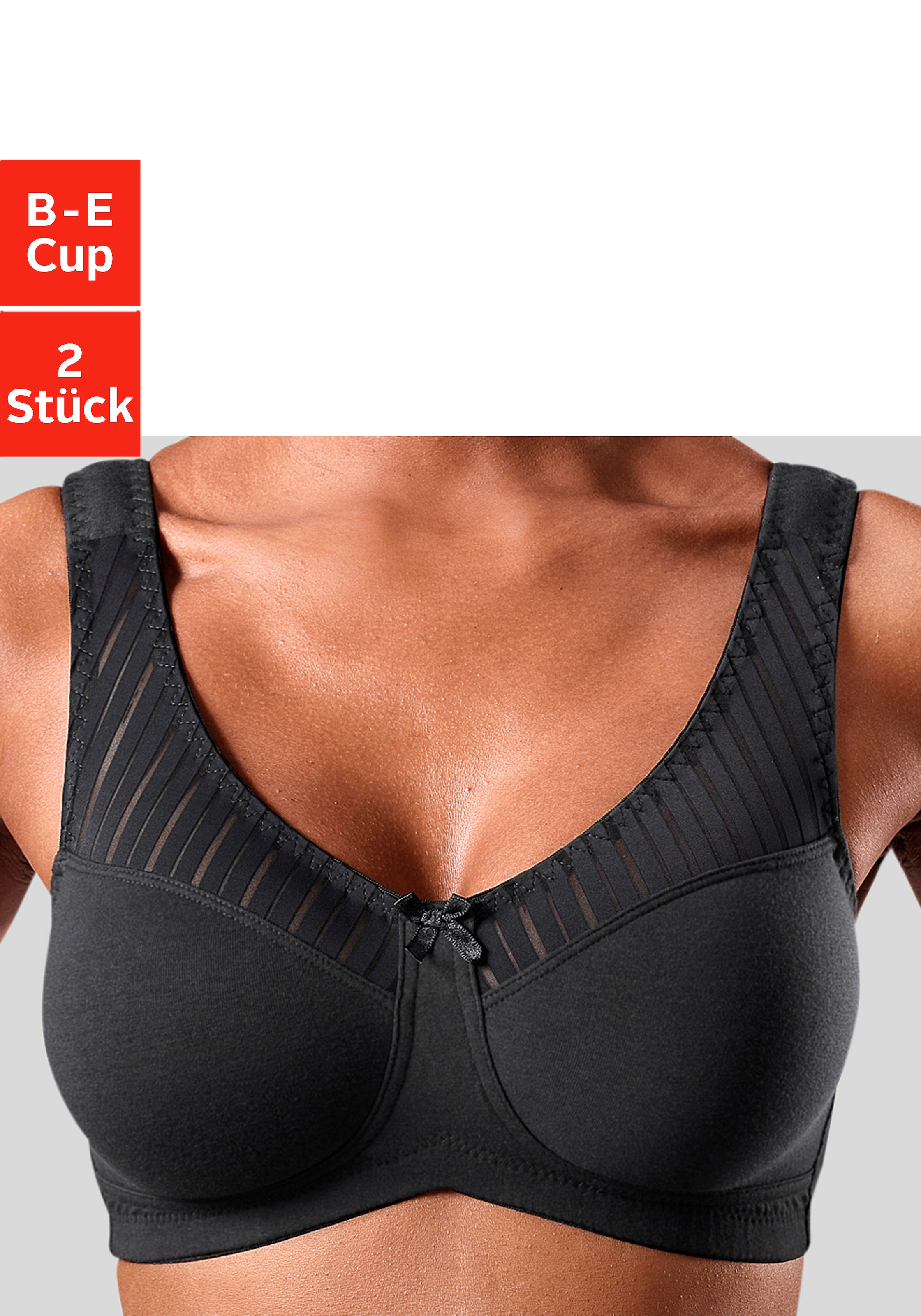 Nuance by Lascana Soft-BH Packung, ohne Bügel, Baumwoll-Qualität – auch ideal für große Größen