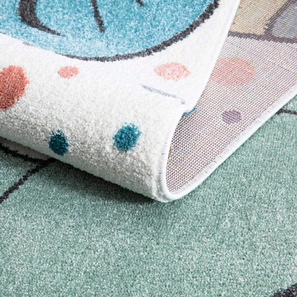 Carpet City Kinderteppich »ANIME913«, rechteckig, Kinderzimmer Teppich Modern mit Mond, Blumen, Wolken, Creme, Multi