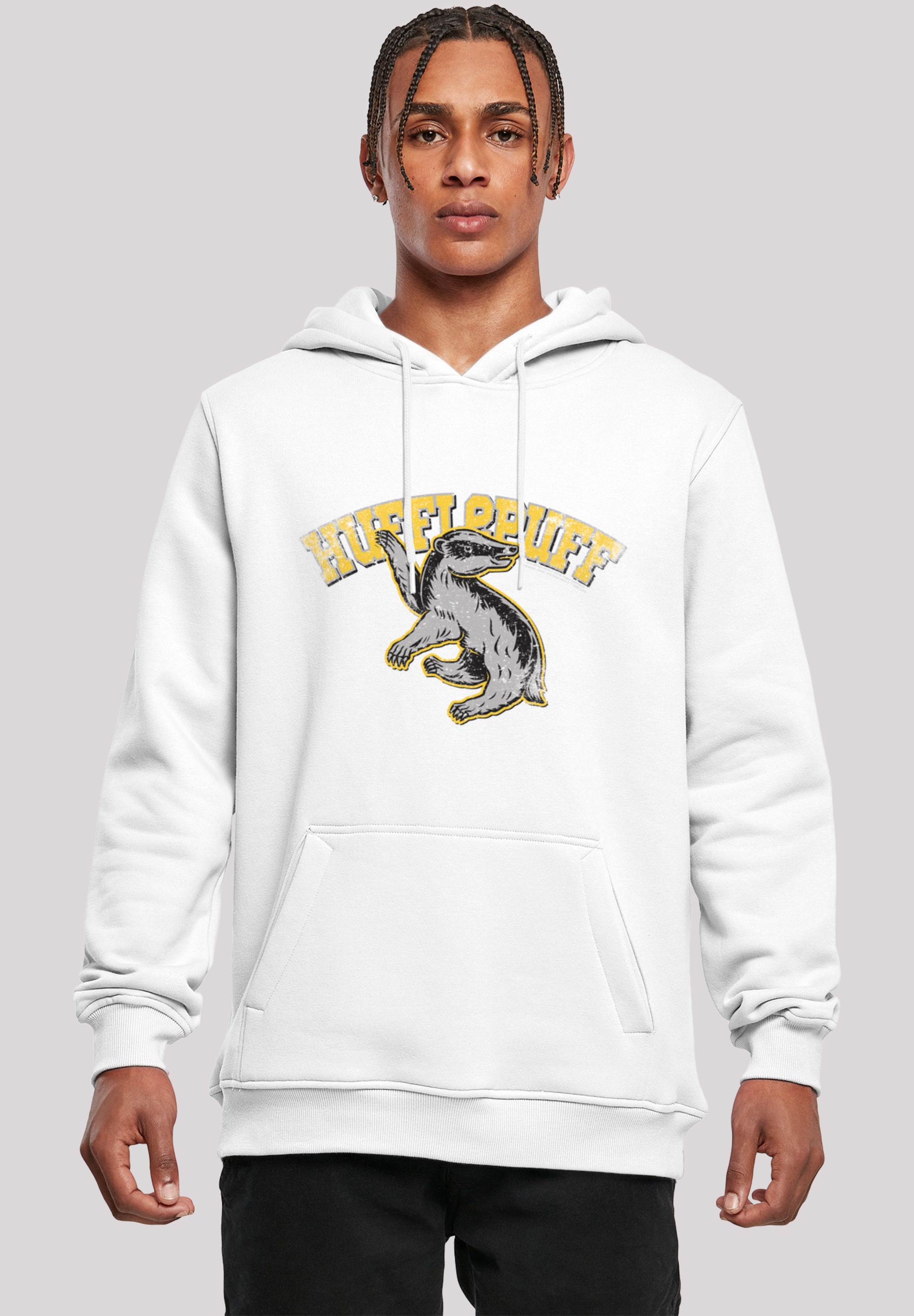 F4NT4STIC Kapuzenpullover "Harry Potter Hufflepuff Sport Emblem", Print