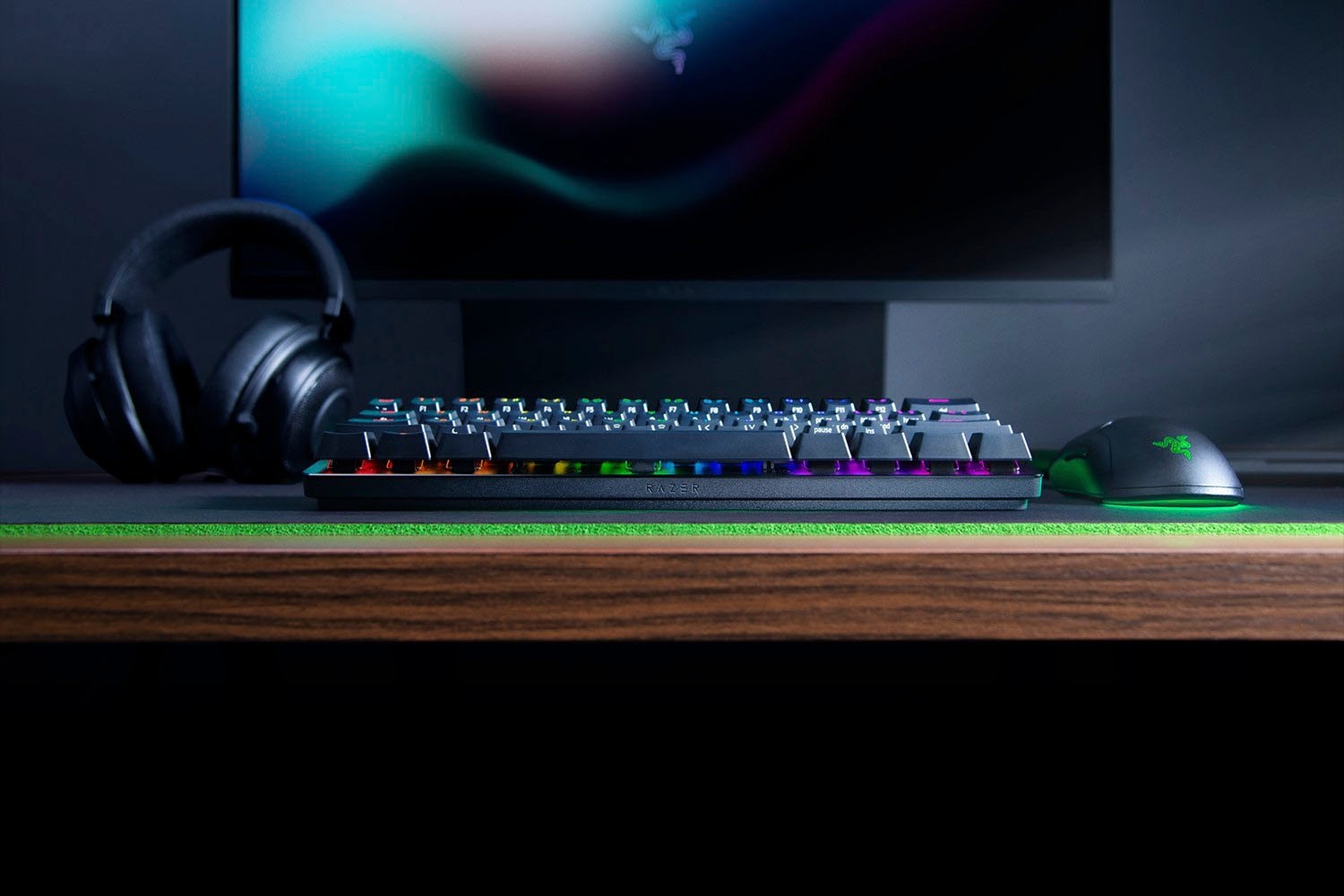 RAZER Gaming-Tastatur »Huntsman Mini - Clicky Optical Switch (Lila) - DE - Schwarz«, (Funktionstasten)