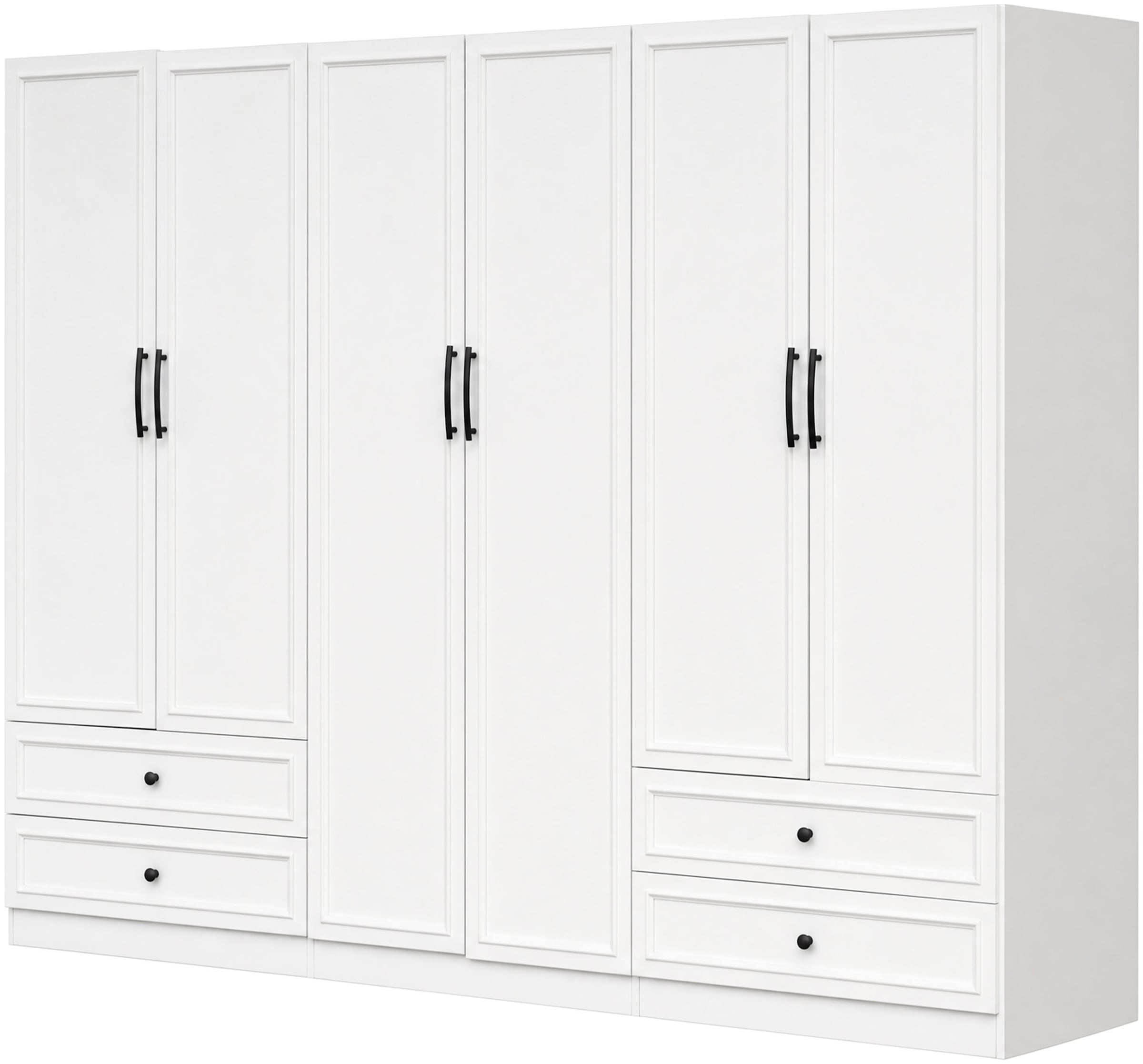 OTTO home Kleiderschrank »Arrian 240 cm Weiß | 6-türiger Drehtürenschrank im Landhausstil« XXL STAURAUM FÜR IHR ZUHAUSE