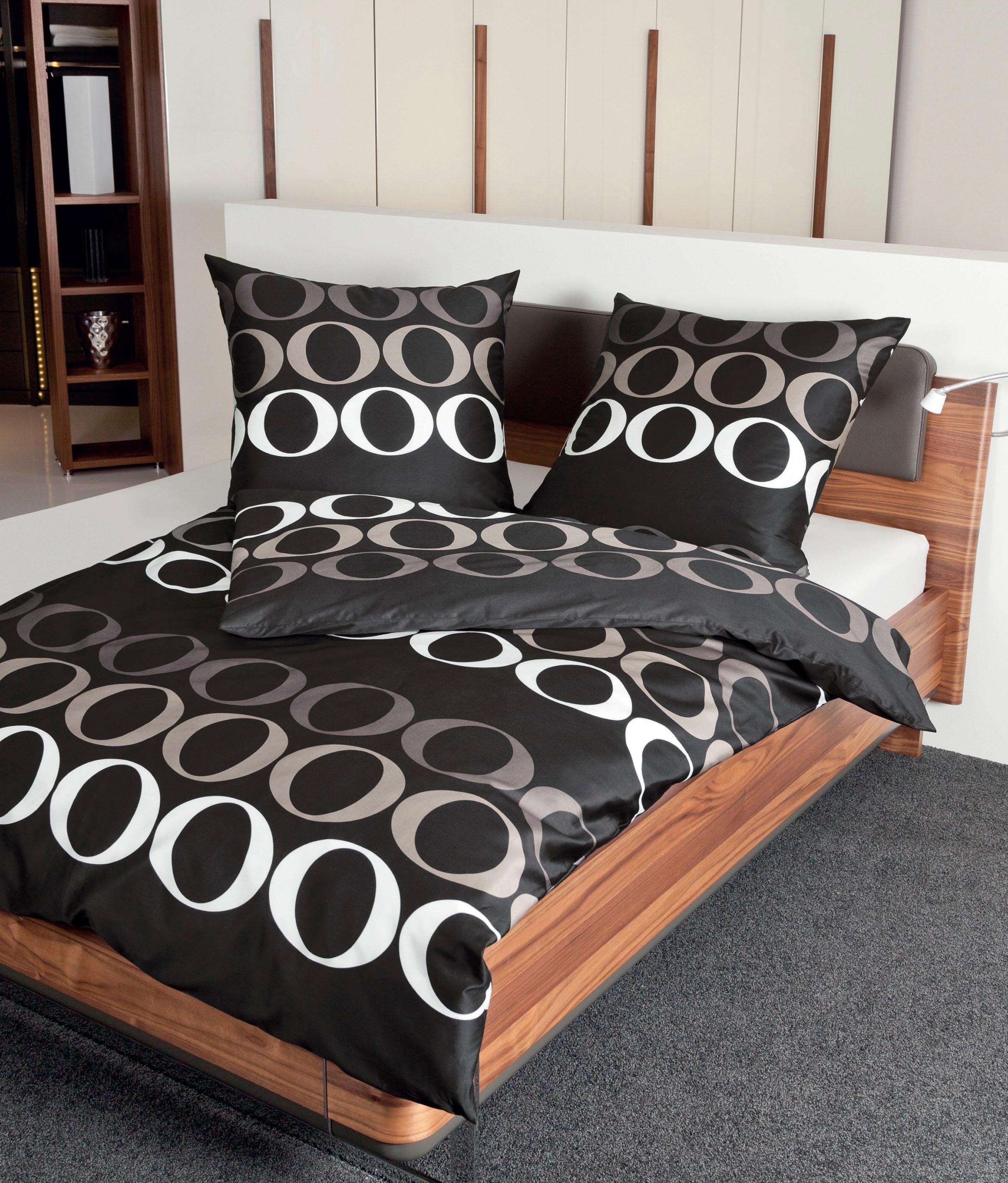 Janine Bettwäsche "Riback" 2 Stk. mit in Streifen angeordneten Ringen günstig online kaufen