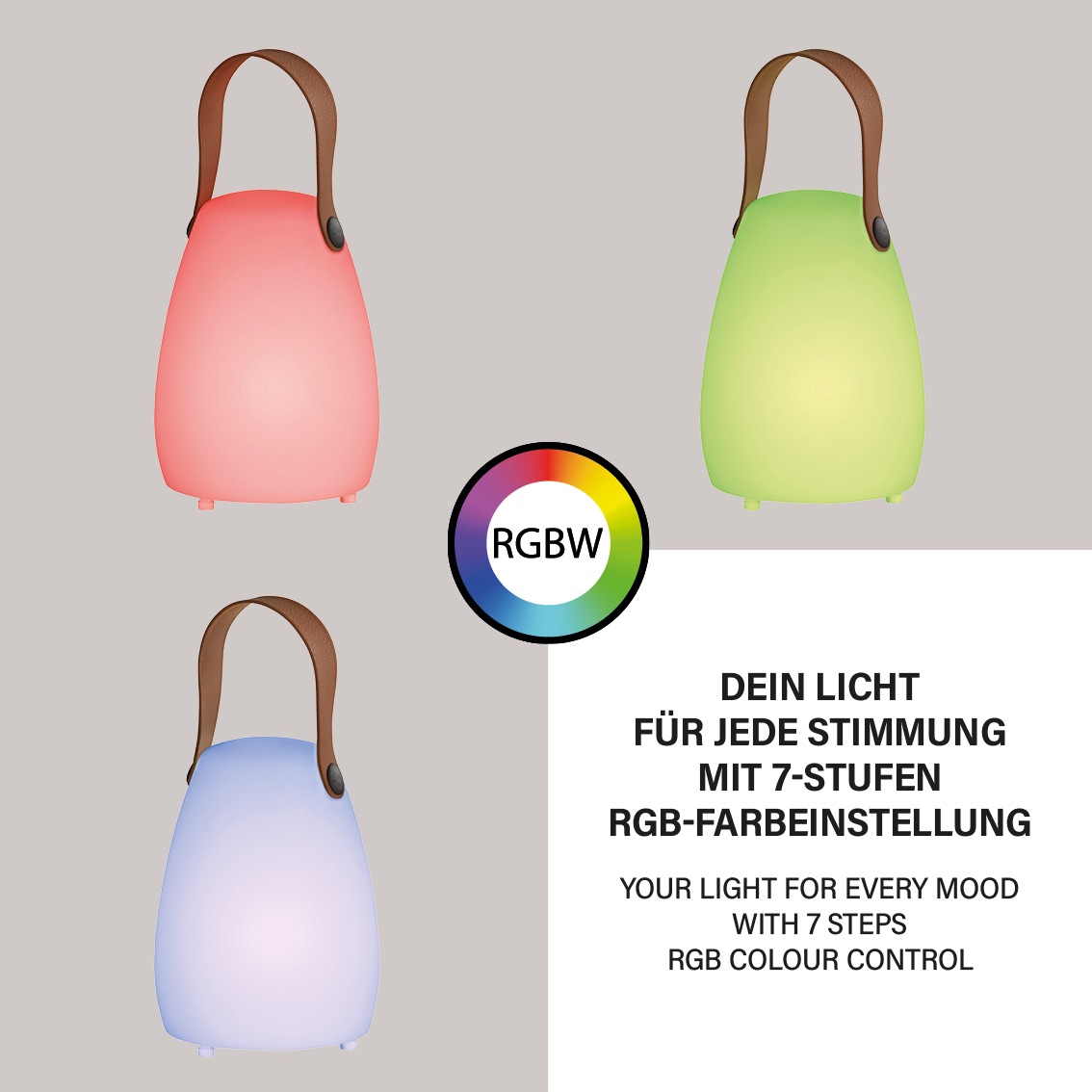 easy! BY FHL Außen-Tischleuchte »Ruby« LED-Modul 1 Stk. LED,MobilesLicht,Akkulampe,Farbwechsel,Dimmbar