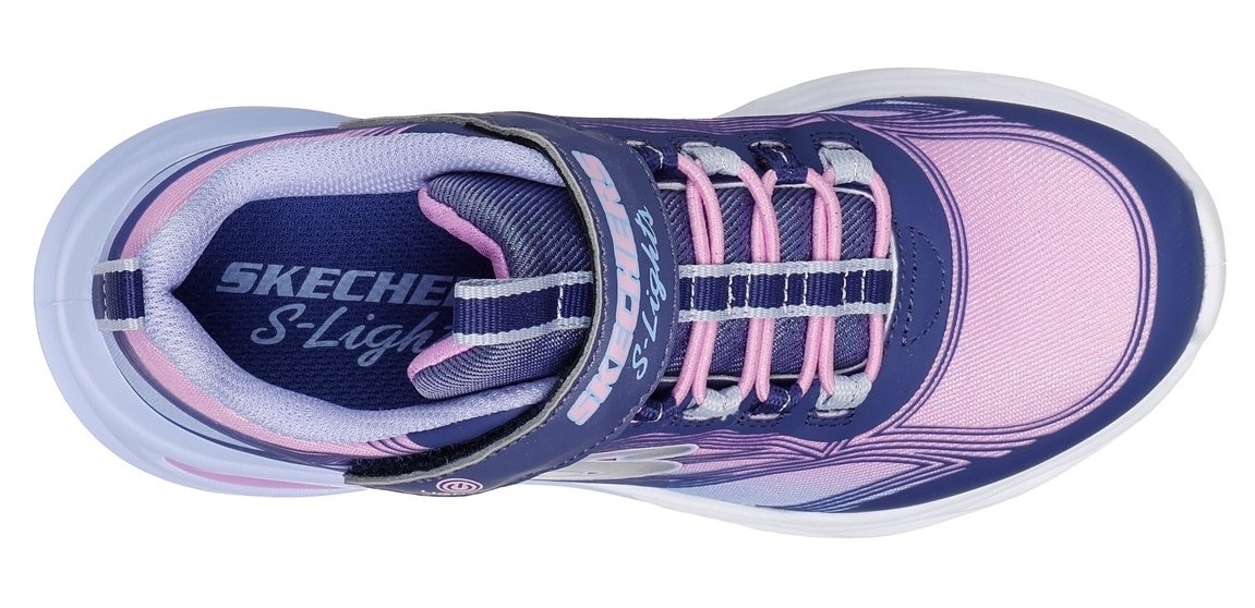 Skechers Sneaker »COSMIC GLOW LIGHTS«, Blink,-Klettschuh mit Glitzer, Größenschablone zum Download