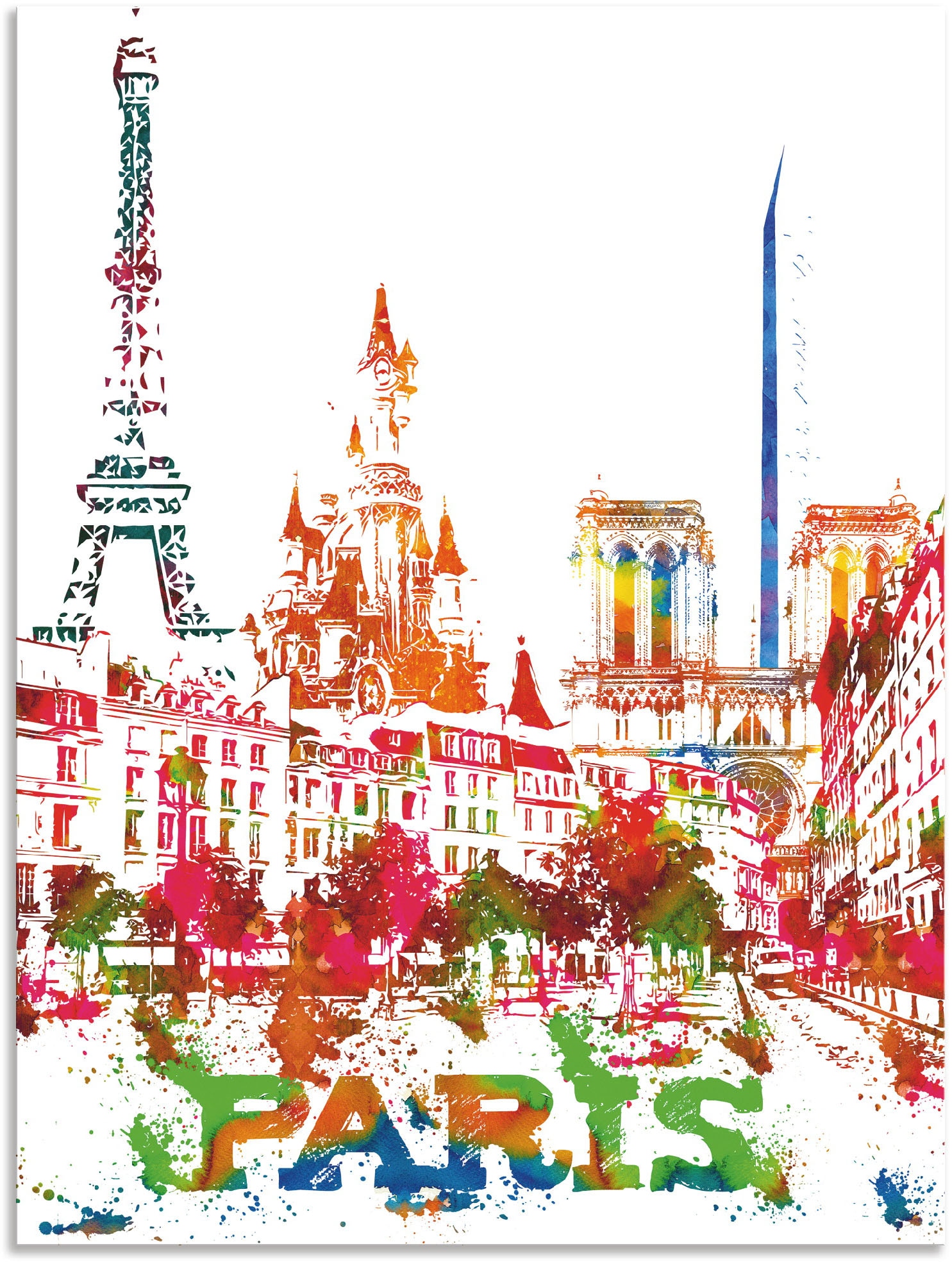 Artland Wandbild "Paris Grafik", Paris, (1 St.), als Alubild, Outdoorbild, günstig online kaufen