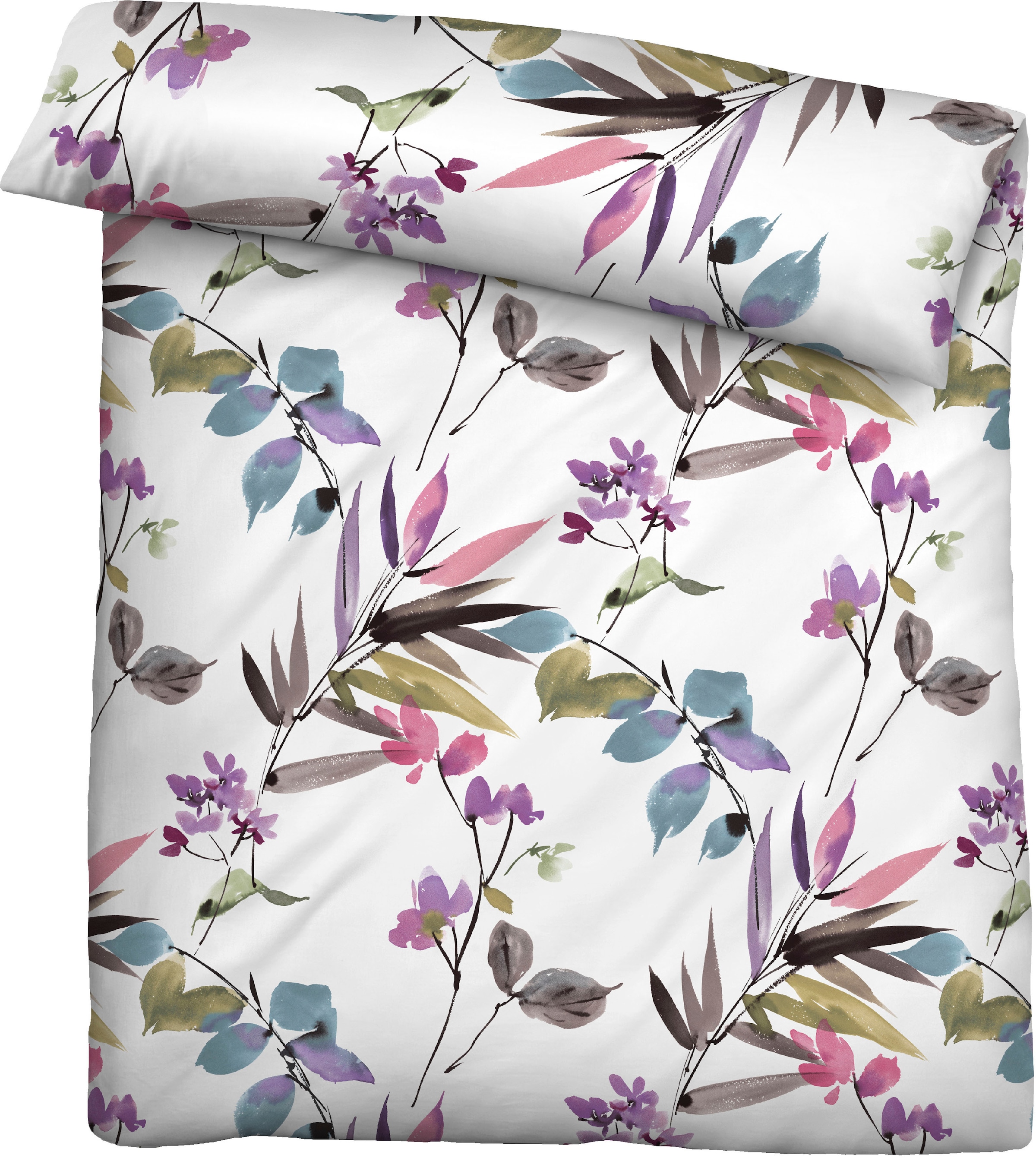 Biberna Bettwäsche »Maria in Gr. 135x200 oder 155x220 cm«, aus Baumwolle, florale Bettwäsche in Soft-Seersucker Qualität