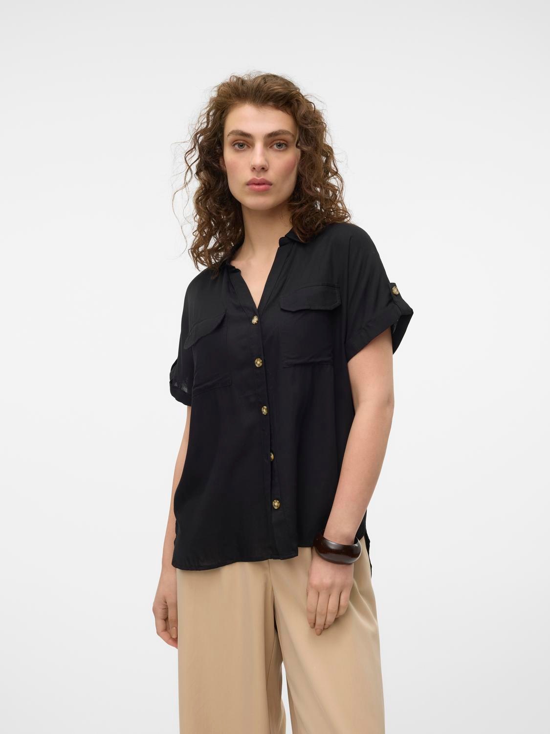 Vero Moda Kurzarmbluse "VMBUMPY S/S SHIRT WVN GA NOOS" günstig online kaufen