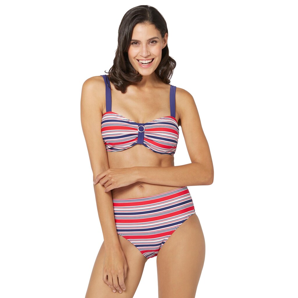 Damenmode Damenbademode feel good Bustier-Bikini, (2 St.) gestreift-rot-marine Damenmode Damenbademode feel good Bustier-Bikini, (2 St.) gestreift-rot-marine