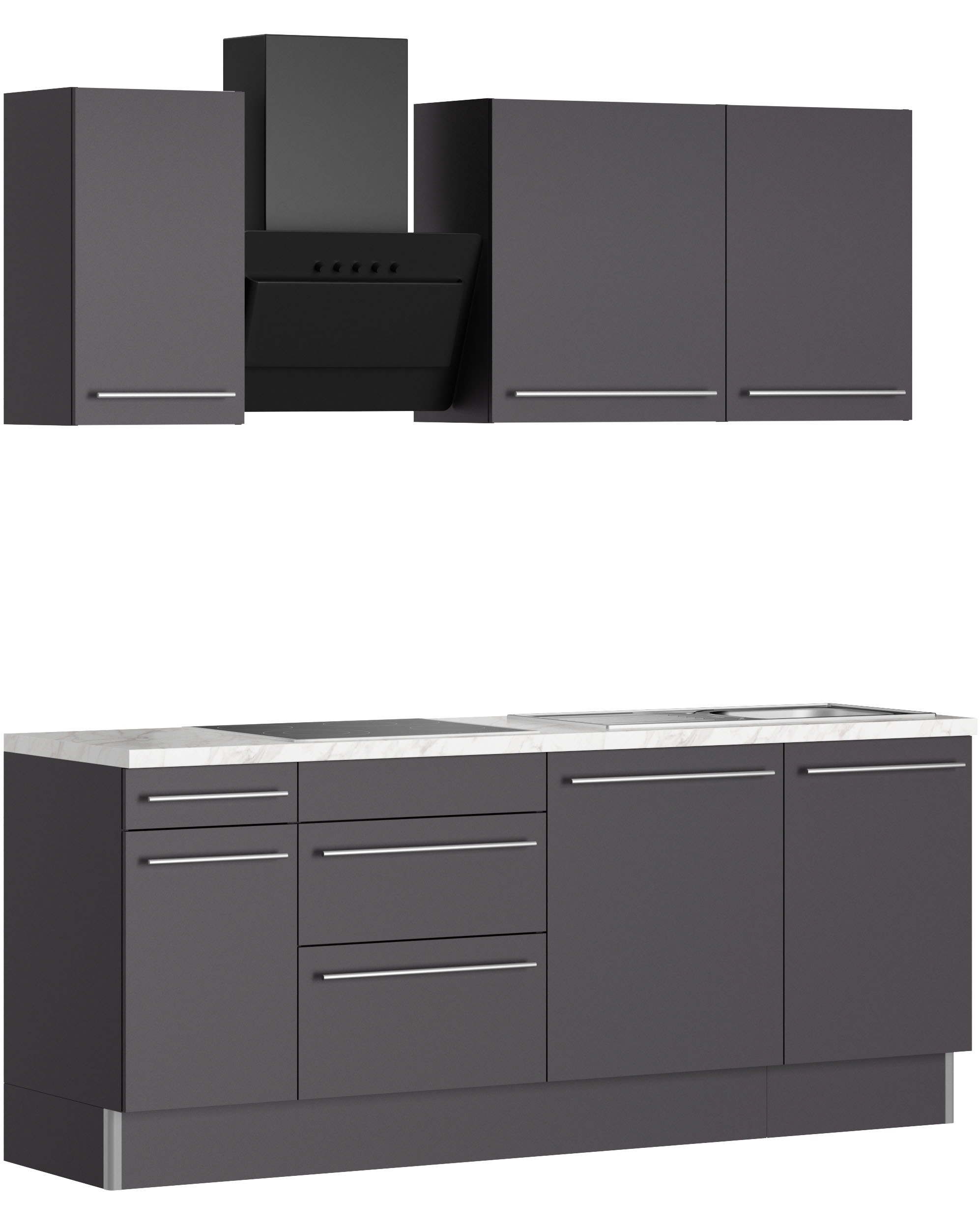KOCHSTATION Küche "KS-Bern2", Breite 210 cm, wahlweise mit E-Geräten, für a günstig online kaufen
