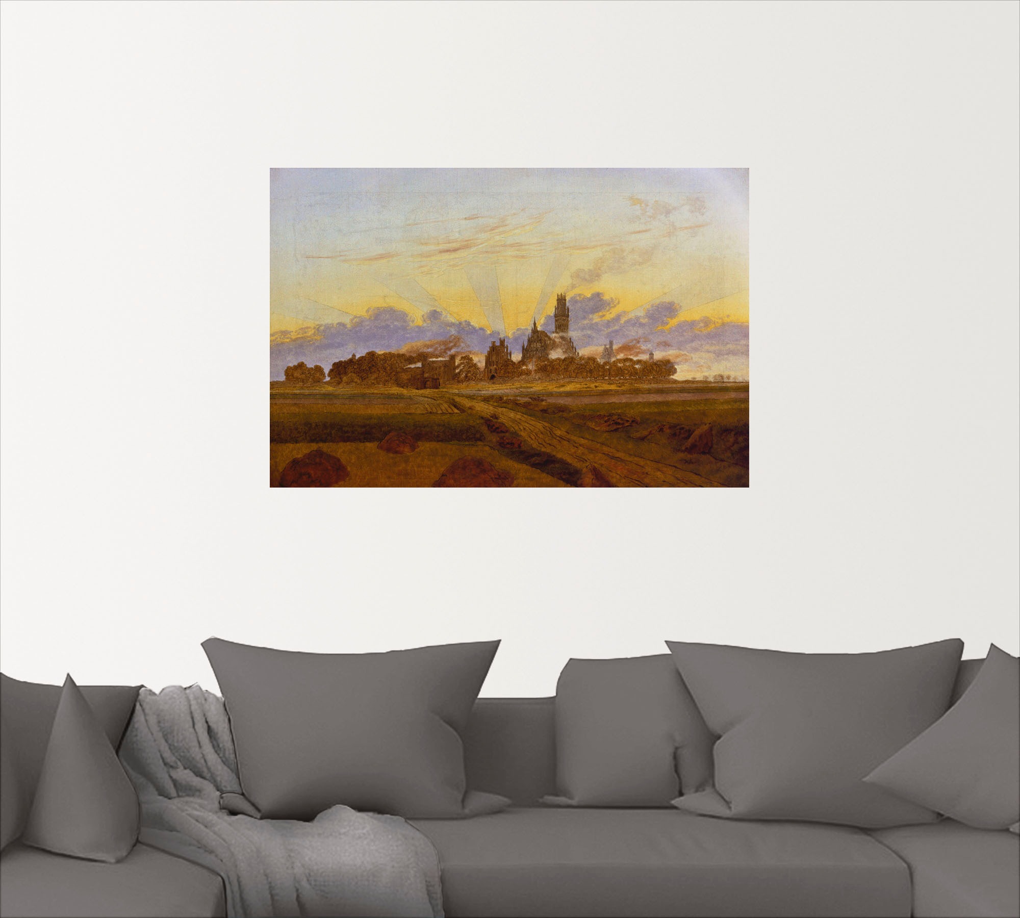 Artland Wandbild »Das brennende Neubrandenburg. 1835.«, Europa, (1 St.), als Alubild, Leinwandbild, Wandaufkleber oder Poster in versch. Größen
