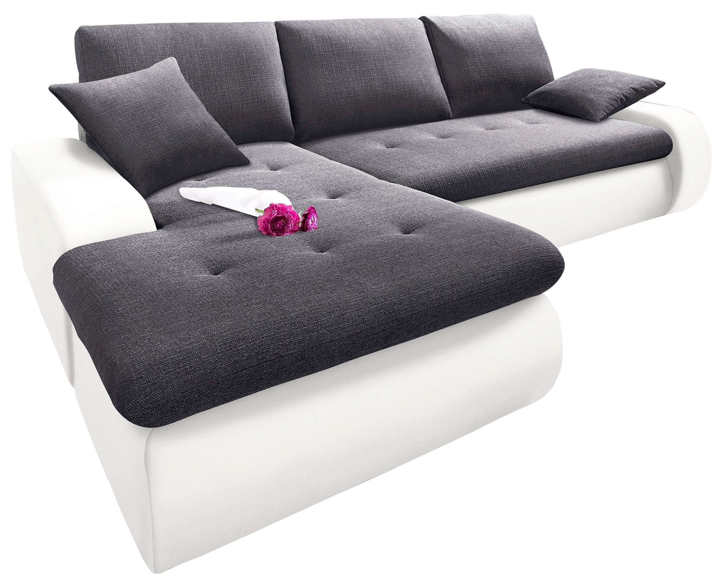 TRENDMANUFAKTUR Ecksofa "Indie, modern und bequem, Materialmix, L-Form", wa günstig online kaufen