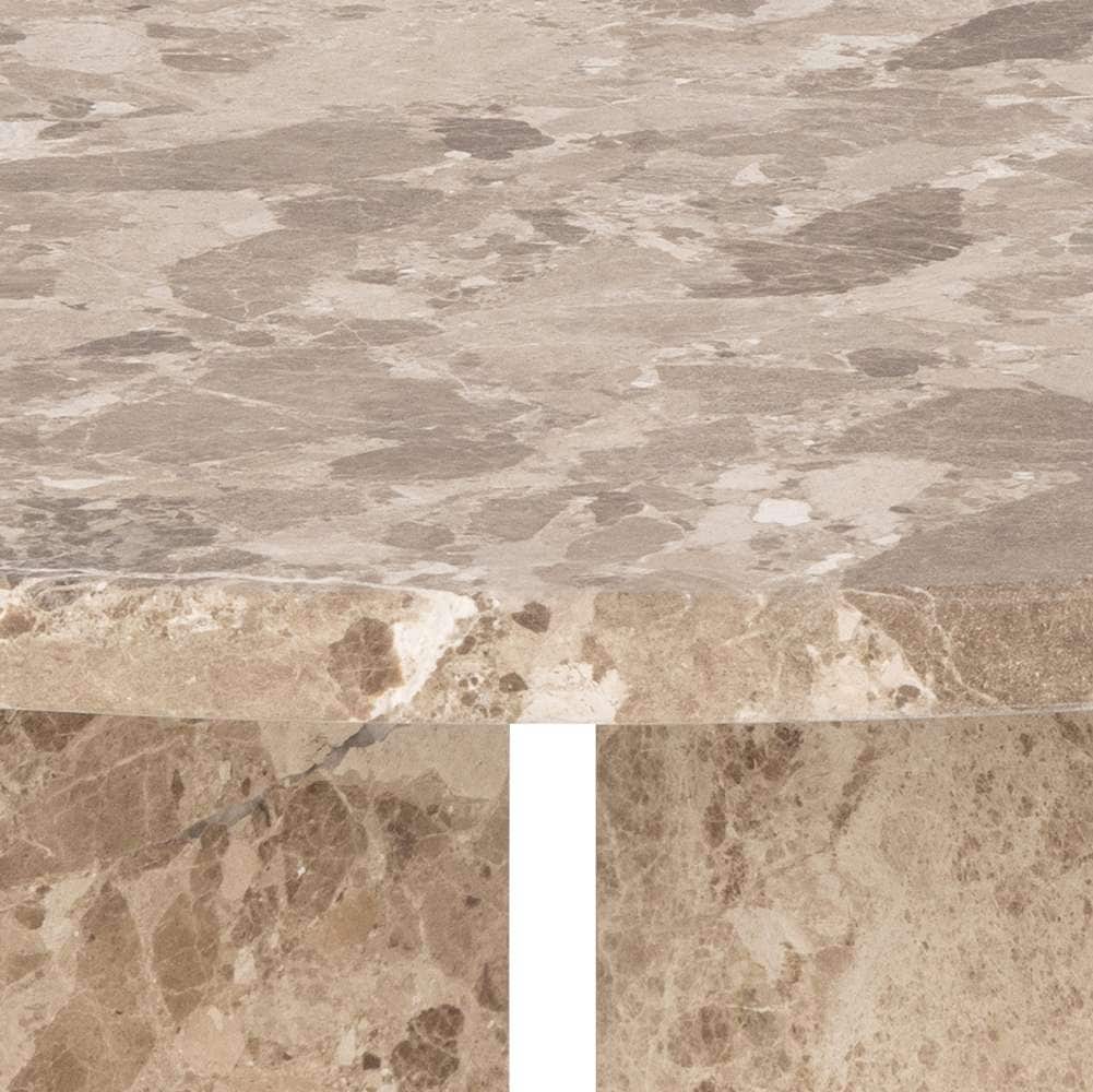 ACTONA GROUP Couchtisch »Vega«, Couchtisch, und V-förmig Gestell matt Latte lackiert Marmor, Ø90x42 cm