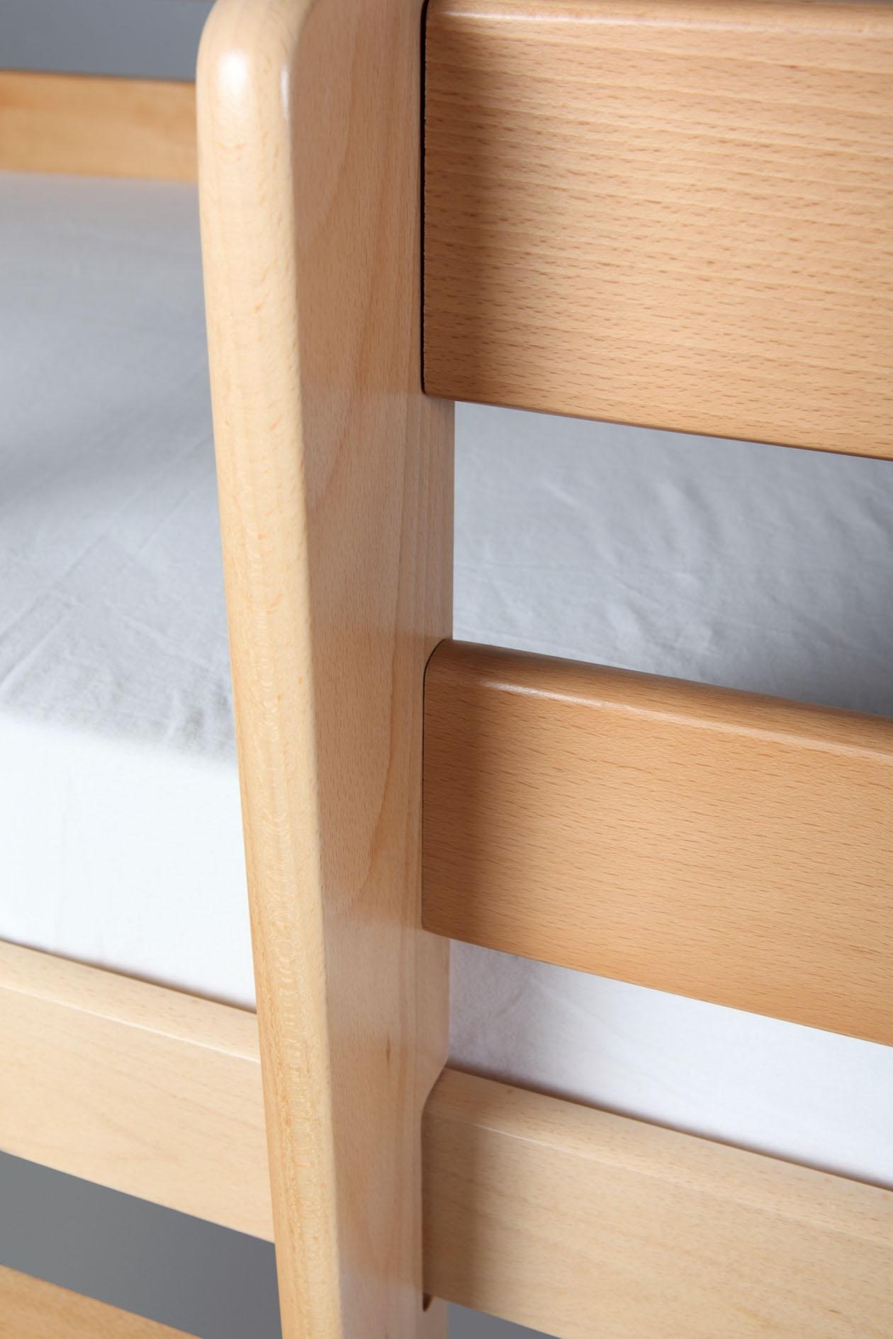 Relita Hochbett »Alex«, LF 90x200 cm, mit Rolllattenrost, Leiter und Textilset, Buche massiv