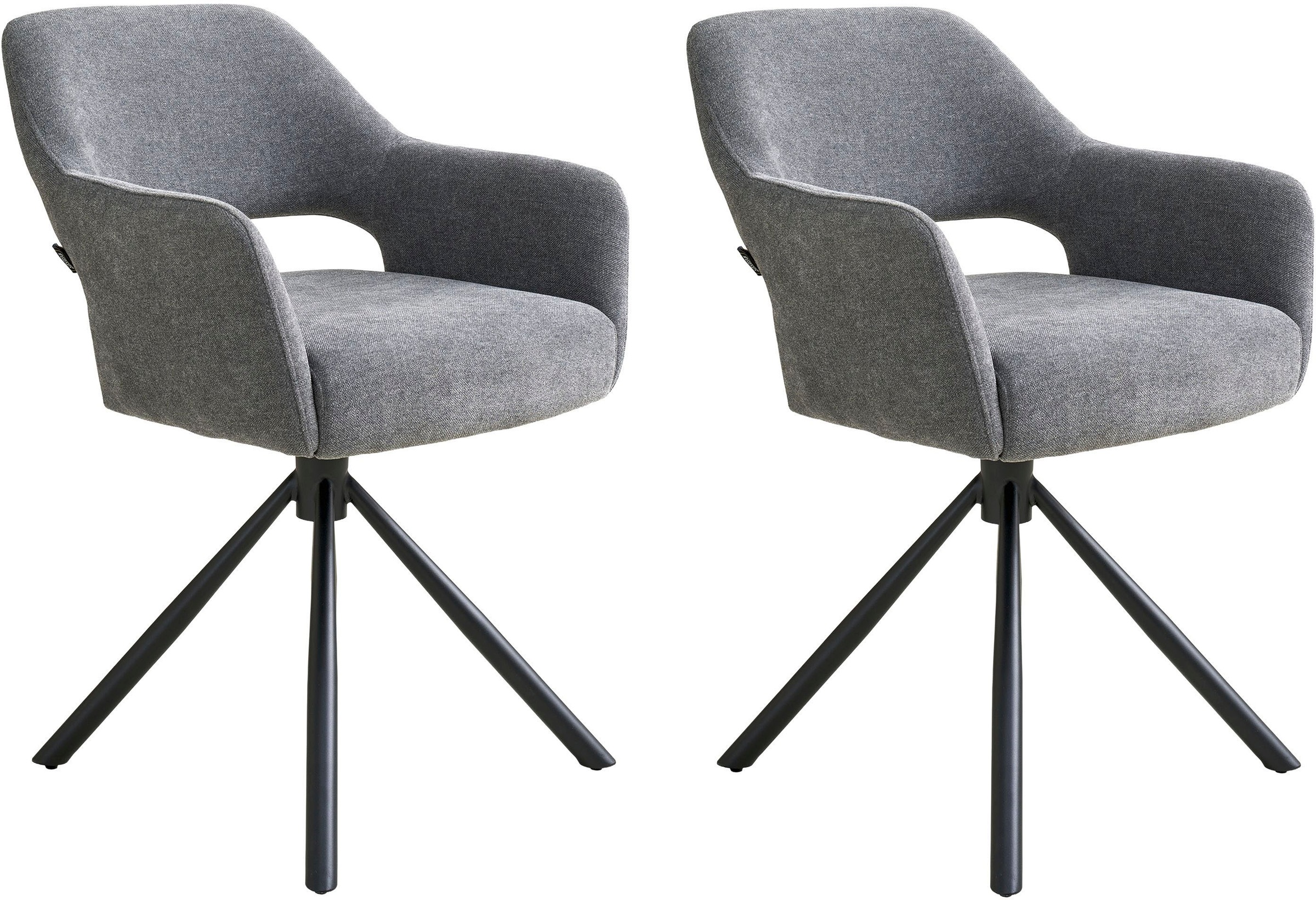 SCHÖNER WOHNEN-Kollektion Esszimmerstuhl »STAVANGER, 360° drehbar mit Rückholfunktion« (Set) 2 Stk.mit Taschenfederkern, Bezug Webstoff, Untergestell pulverbeschichtet