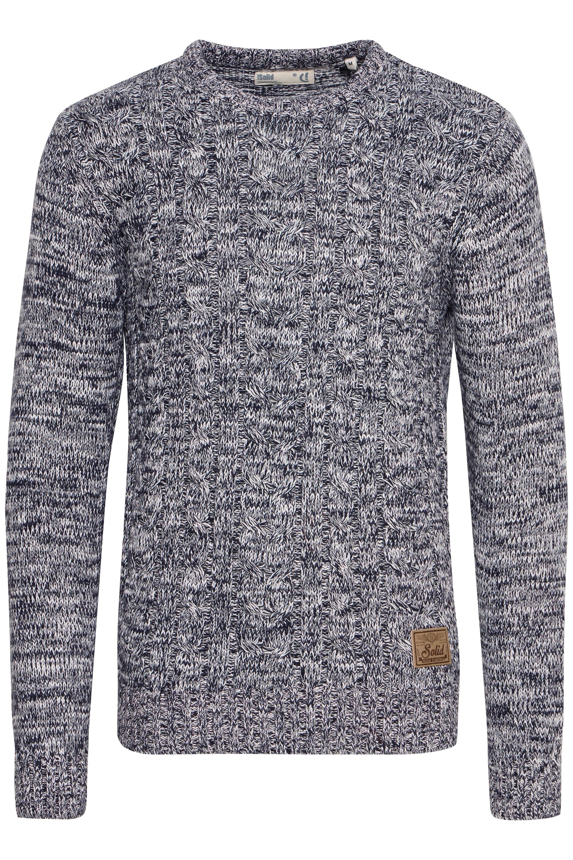 !solid Strickfleece-Pullover SOLID "Strickpullover SDPhilemon", Herren, Gr. 3XL, blau (insignia b), Obermaterial: 100% Baumwolle CO., Pullover