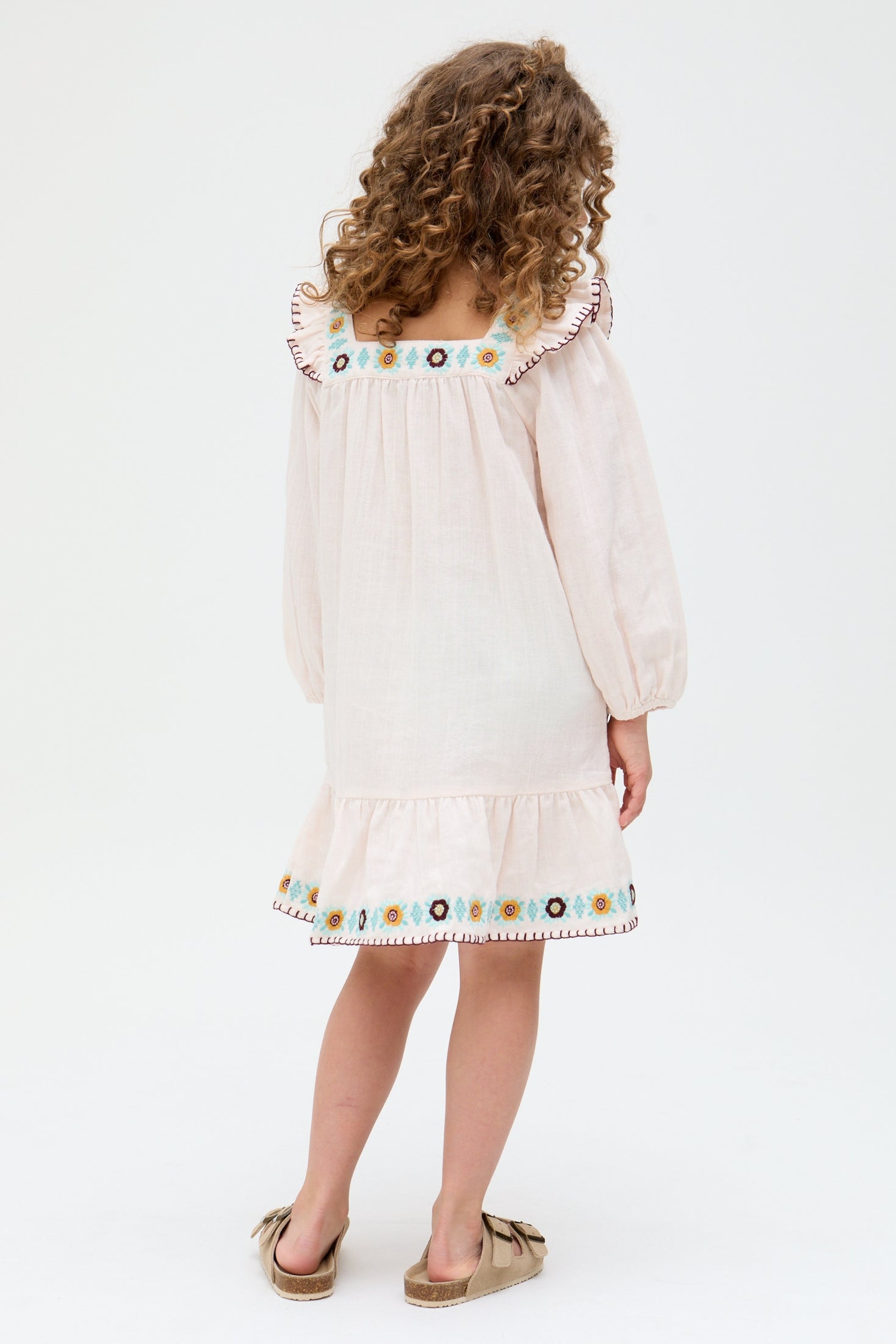 RAFFYA Minikleid »Lisa Square Neck Embroidered Dress Mädchen«