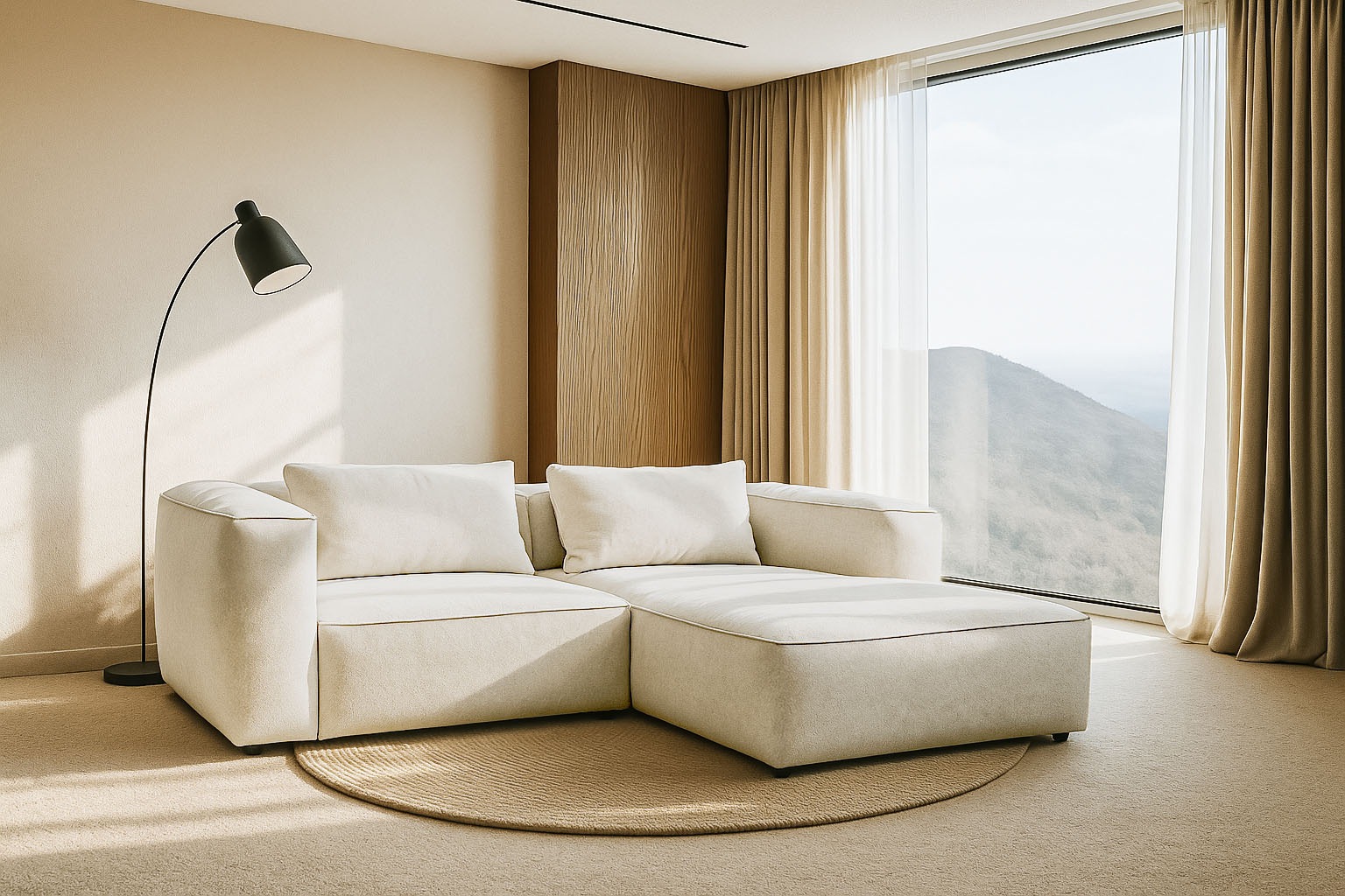 Home affaire Ecksofa "Tvinnet" Breite 228 cm, extra tiefe Sitzfläche, kubisches Sitzvergnügen