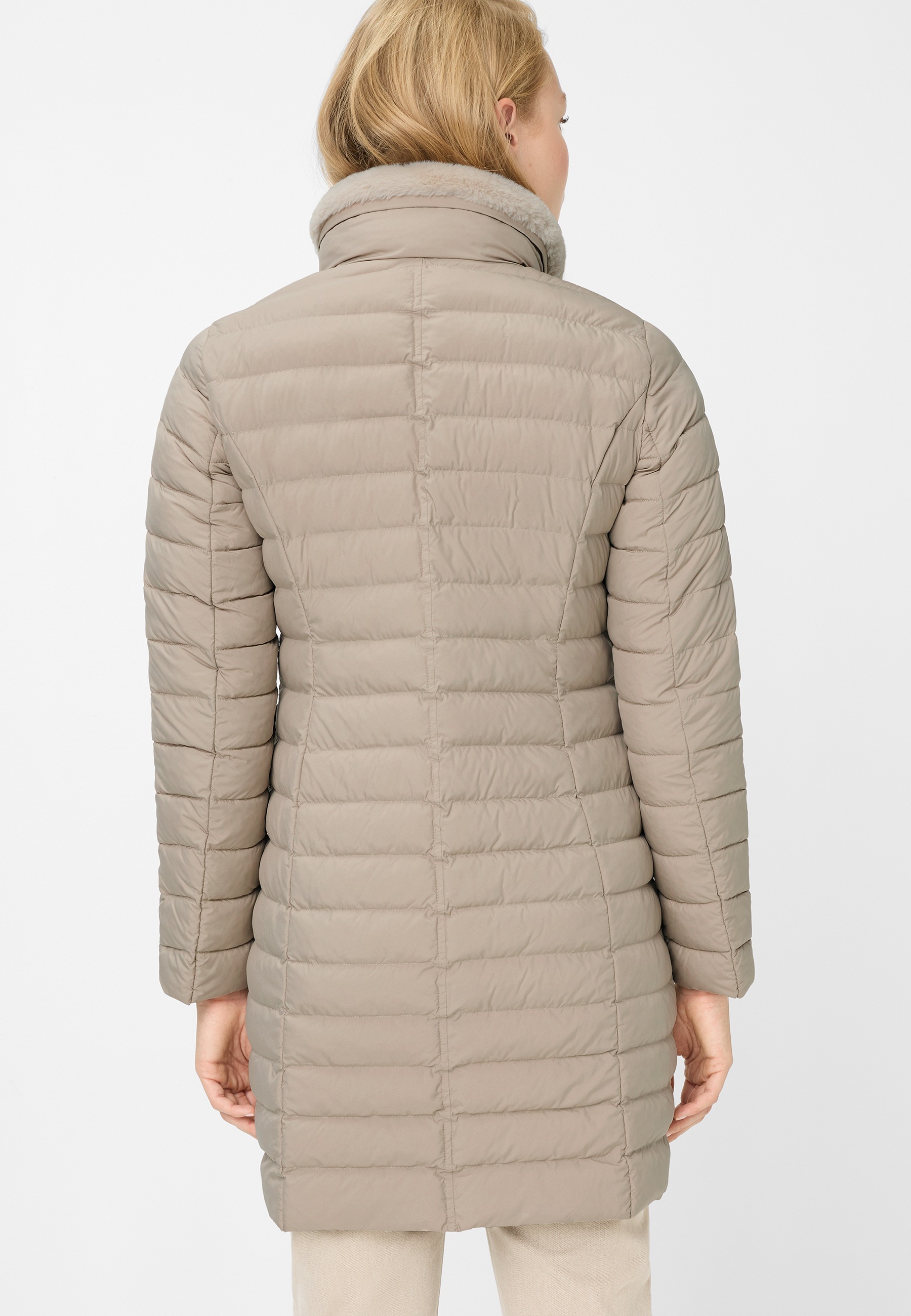 Fuchs Schmitt Steppmantel mit Plüschkragen, Regular Fit, verdeckter Reißverschluss