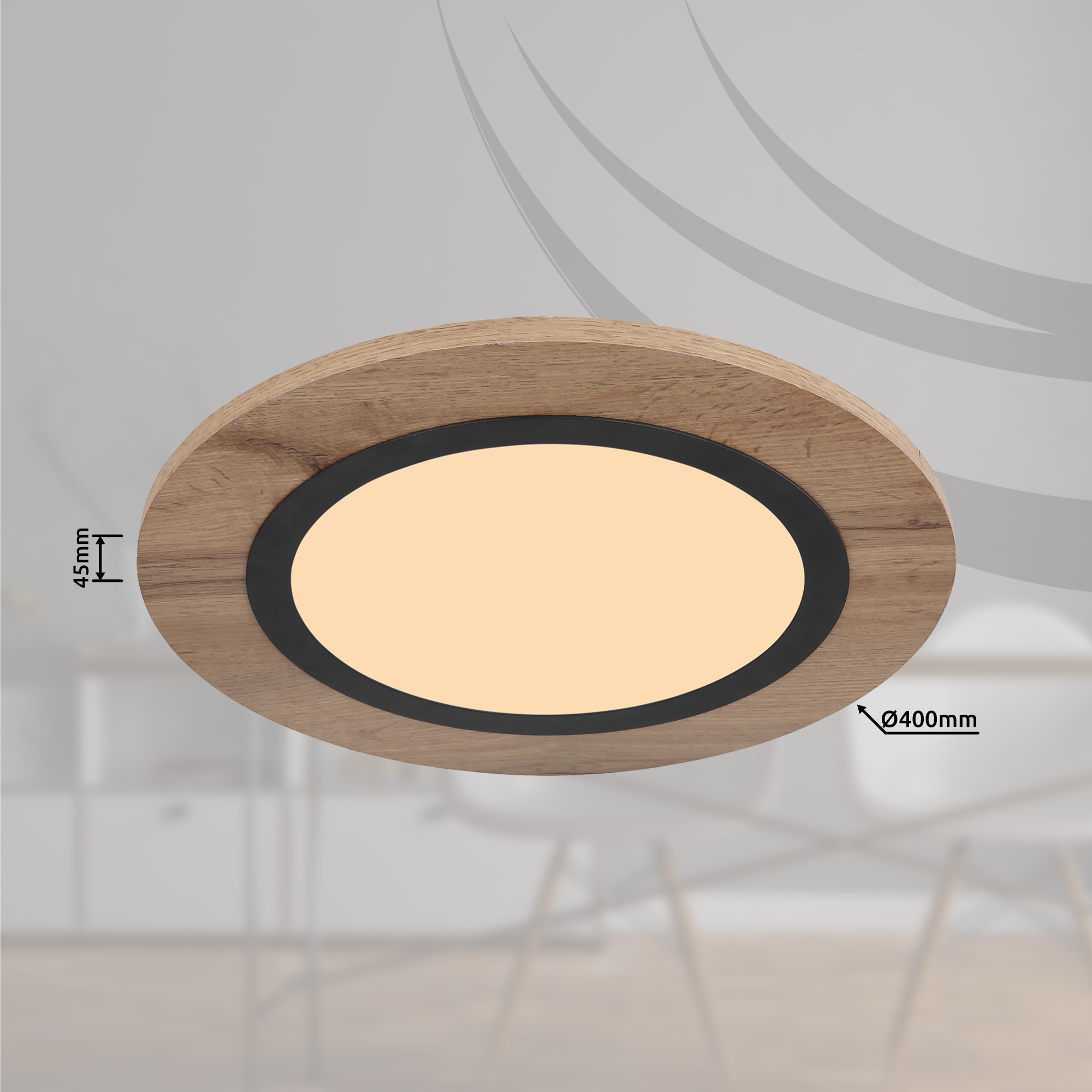 GLOBO LIGHTING LED Deckenleuchte »LEA«, Leuchtmittel LED-Modul | LED fest integriert, Deckenlampe/Wohnzimmer/Schlafzimmer/modern/Holz