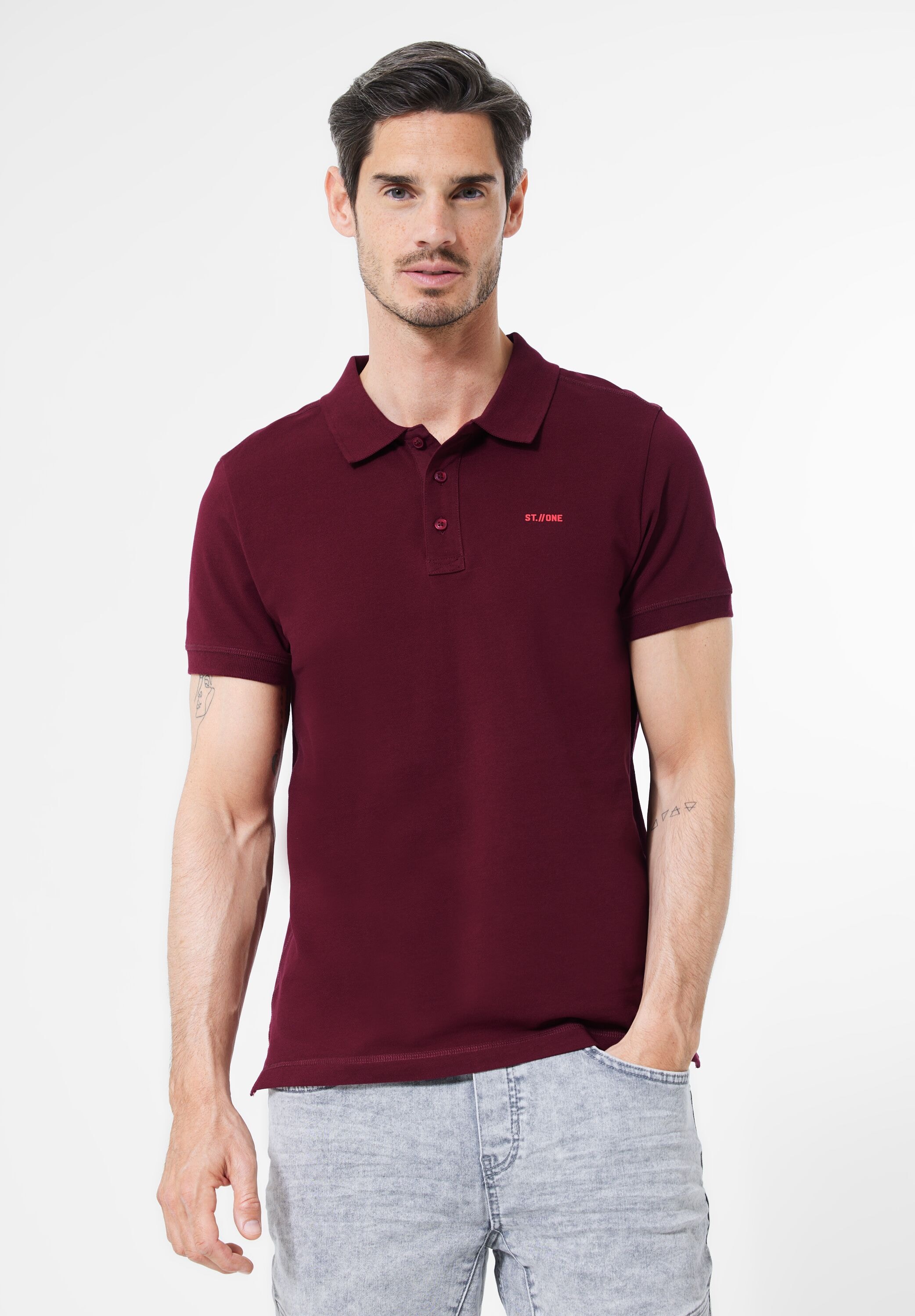 STREET ONE MEN Poloshirt, in Unifarbe