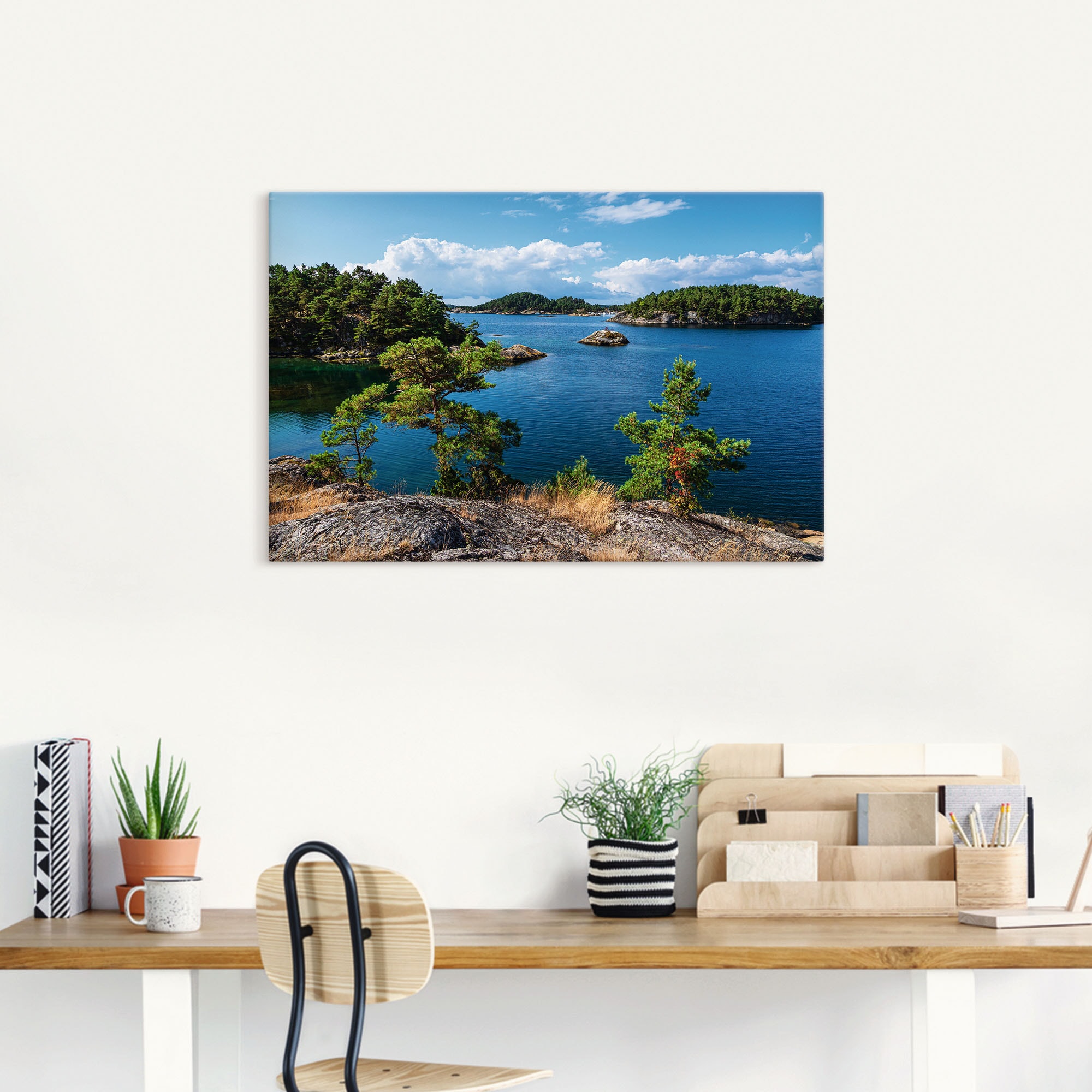 Artland Leinwandbild "Landschaft, Halbinsel Riveneset Norwegen", Küstenbild günstig online kaufen