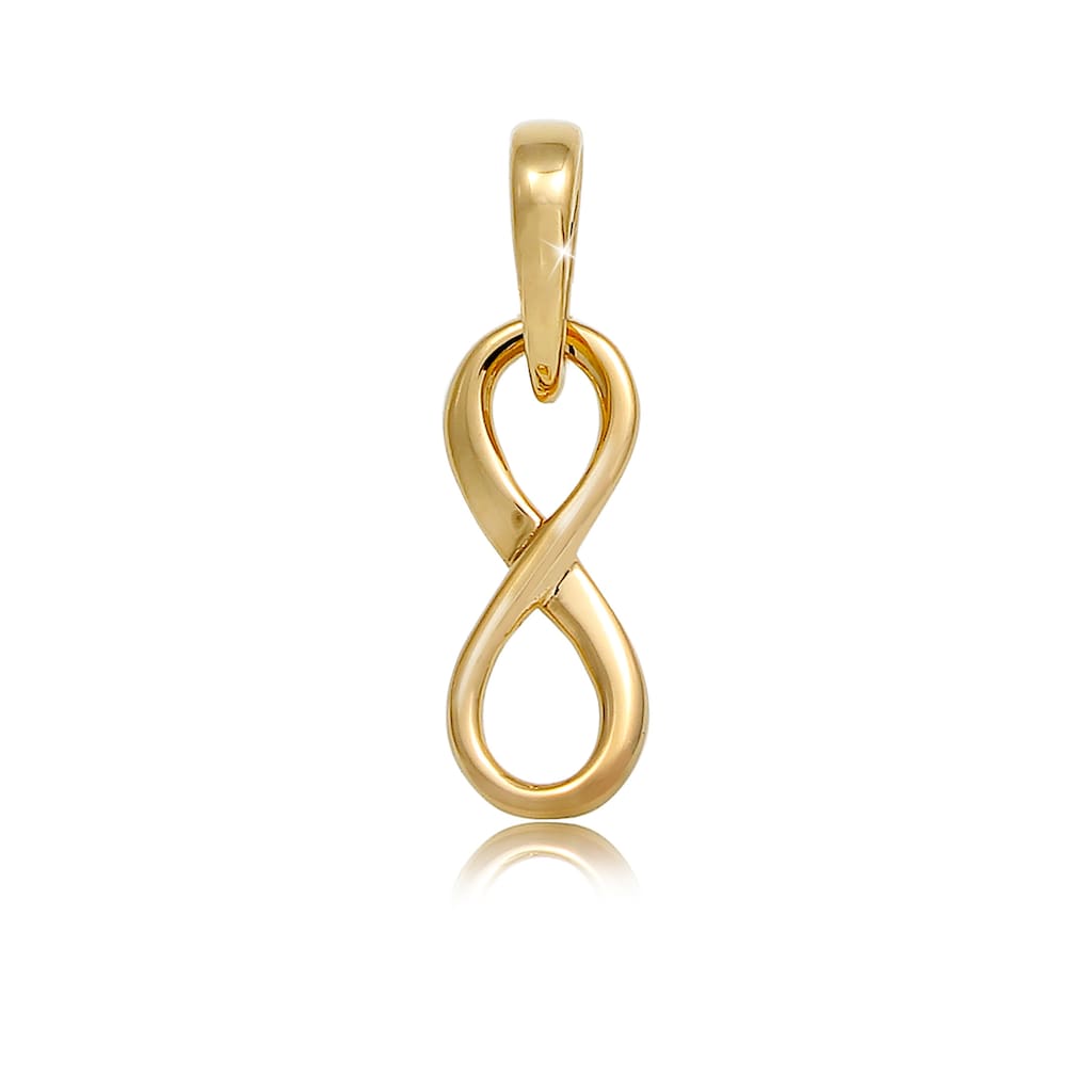 Elli Premium Kettenanhänger »Infinity Unendlichkeits-Symbol Edel 585 Gelbgold«