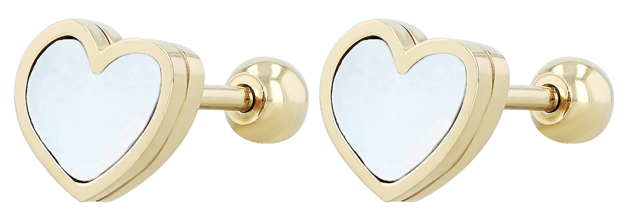 Adelia´s Paar Ohrhänger »Damen Ohrringe – Ohrstecker Herz aus Edelstahl mit Perlmutt« Ein Geschenk, das Freude macht