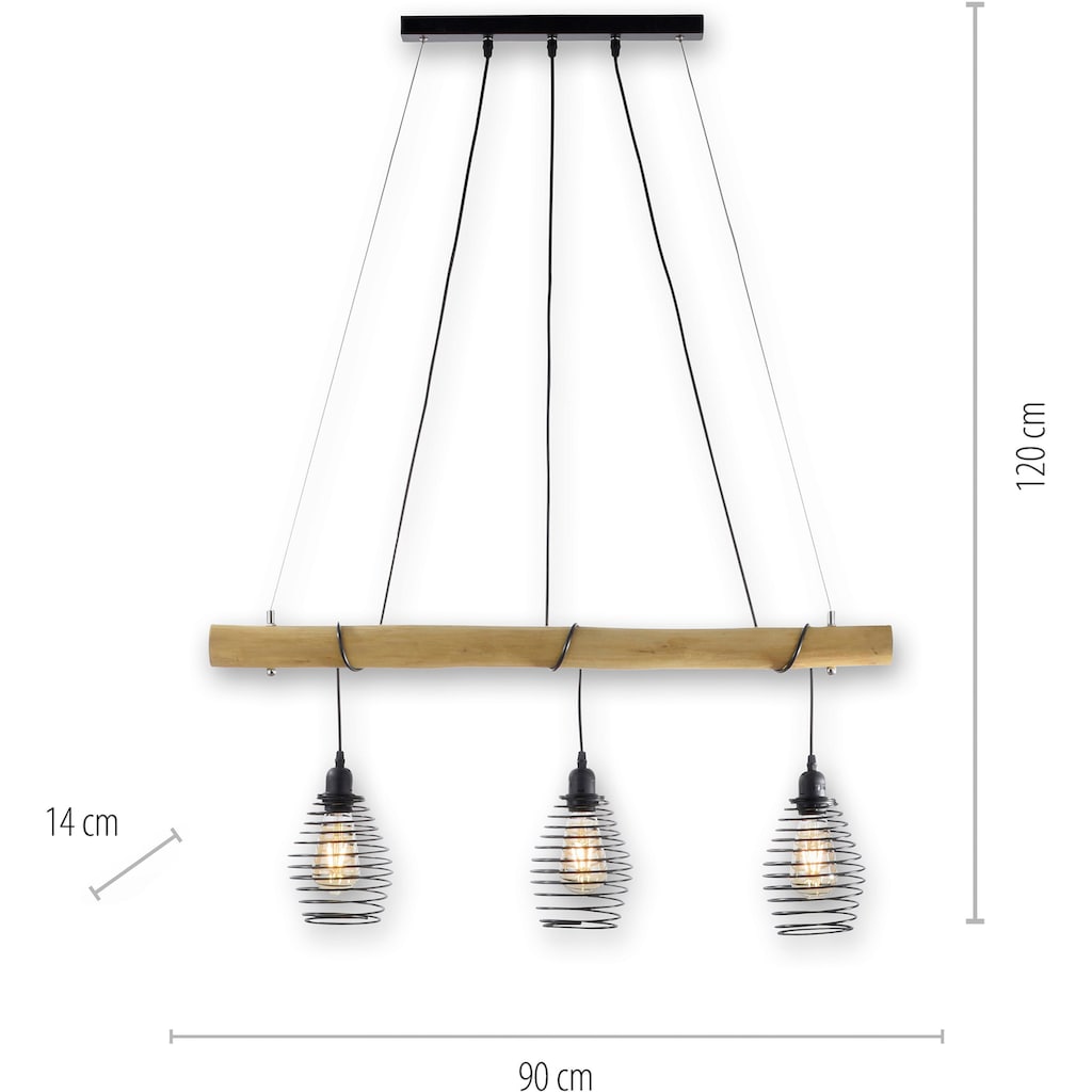 JUST LIGHT Pendelleuchte »SPRING«, 3 flammig-flammig