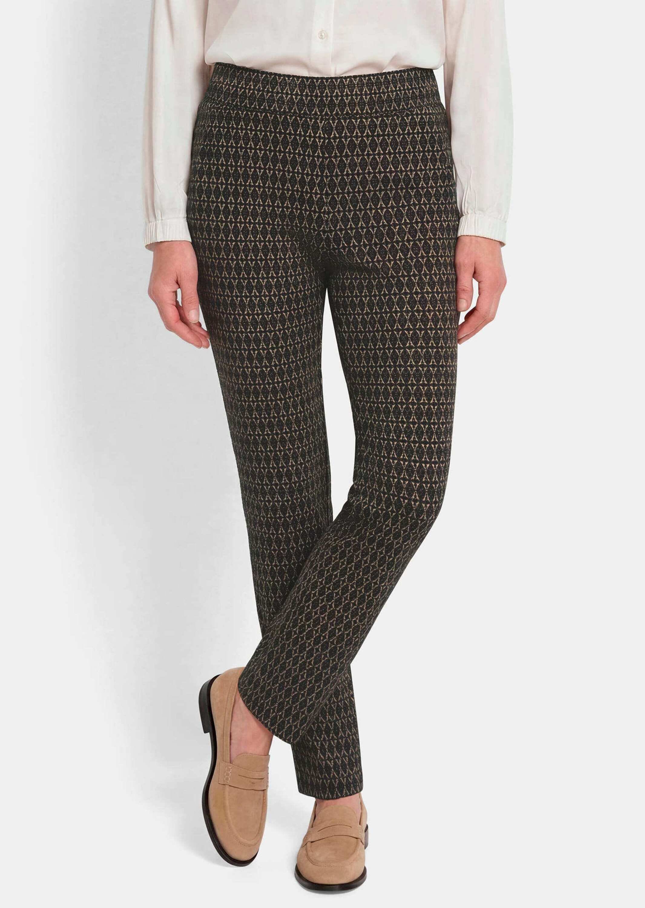 GOLDNER Schlupfhose »Kurzgröße Jerseyhose CARLA mit Minimal Print«  Eingriffstaschen im Vorderteil
