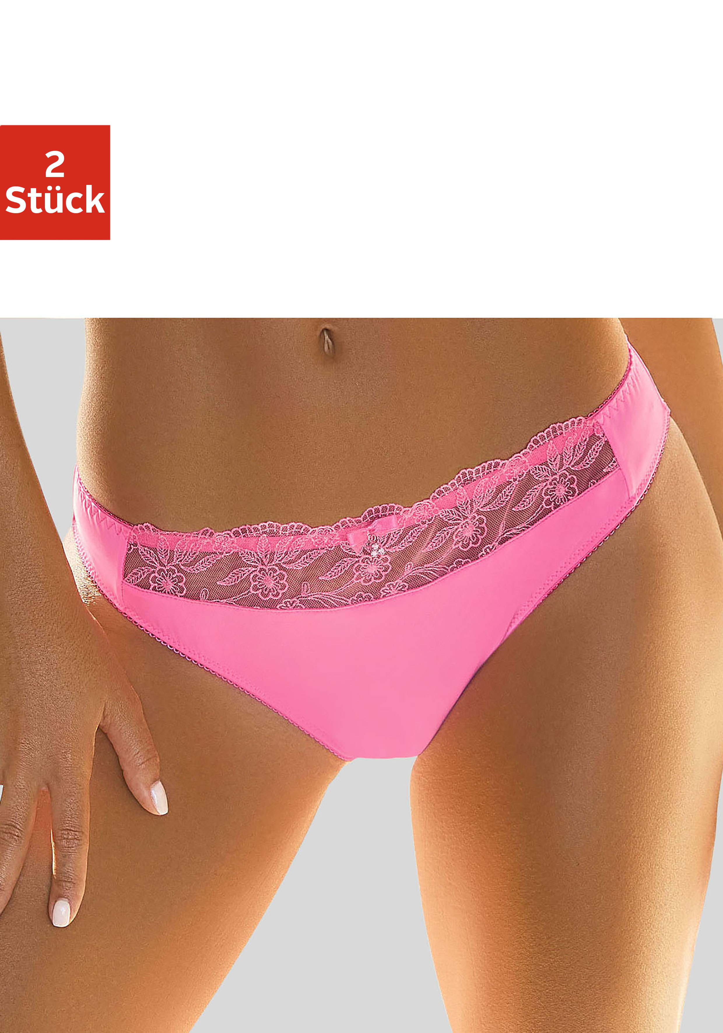Nuance by Lascana Slip Packung, mit schöner Stickereispitze, als Dessous-Set kombinierbar