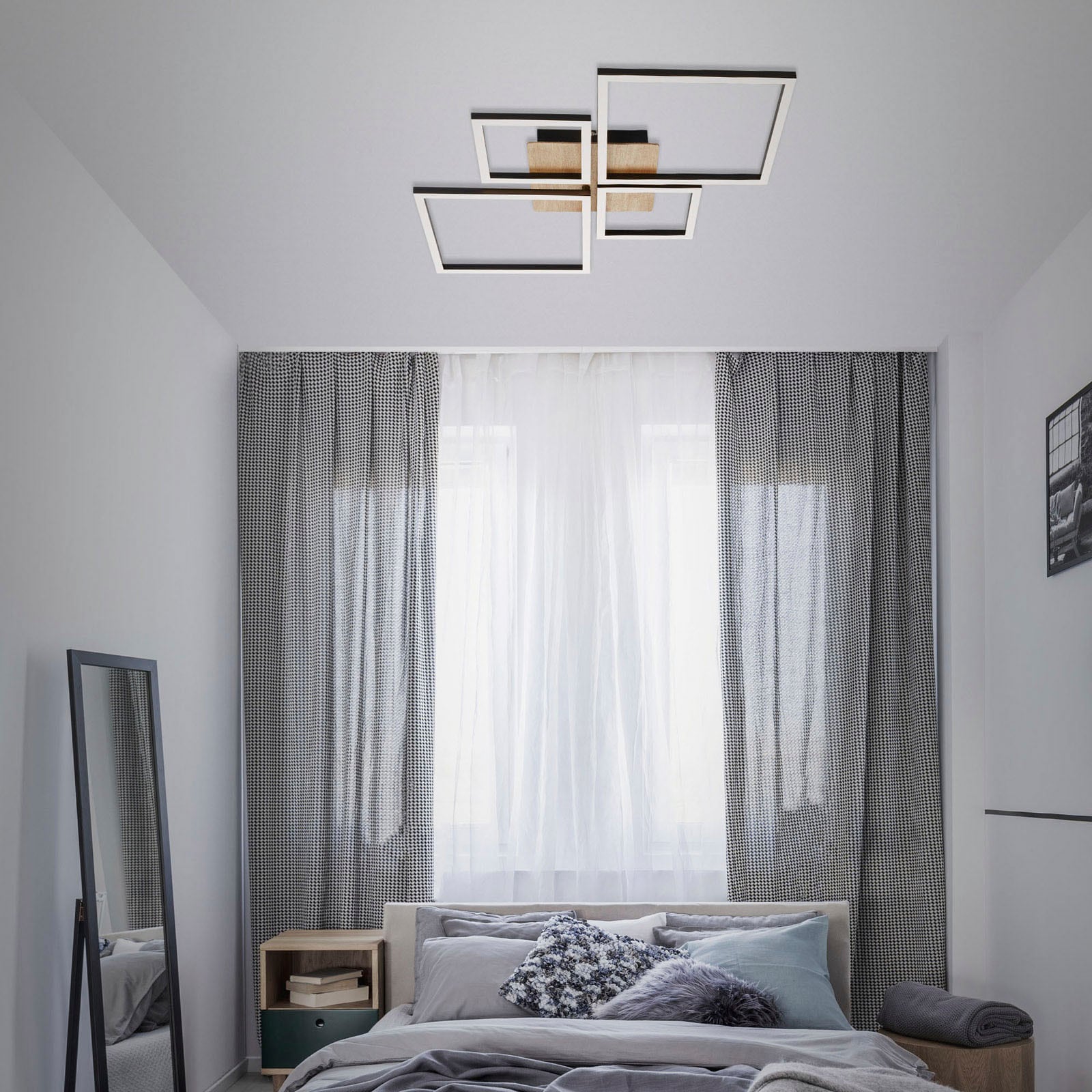 Briloner Leuchten LED Deckenleuchte »3128014 FRAME«, Leuchtmittel LED-Board | LED fest integriert, Deckenlampe, 75x47x7,3cm, Schwarz, 48W, Wohnzimmer, Schlafzimmer