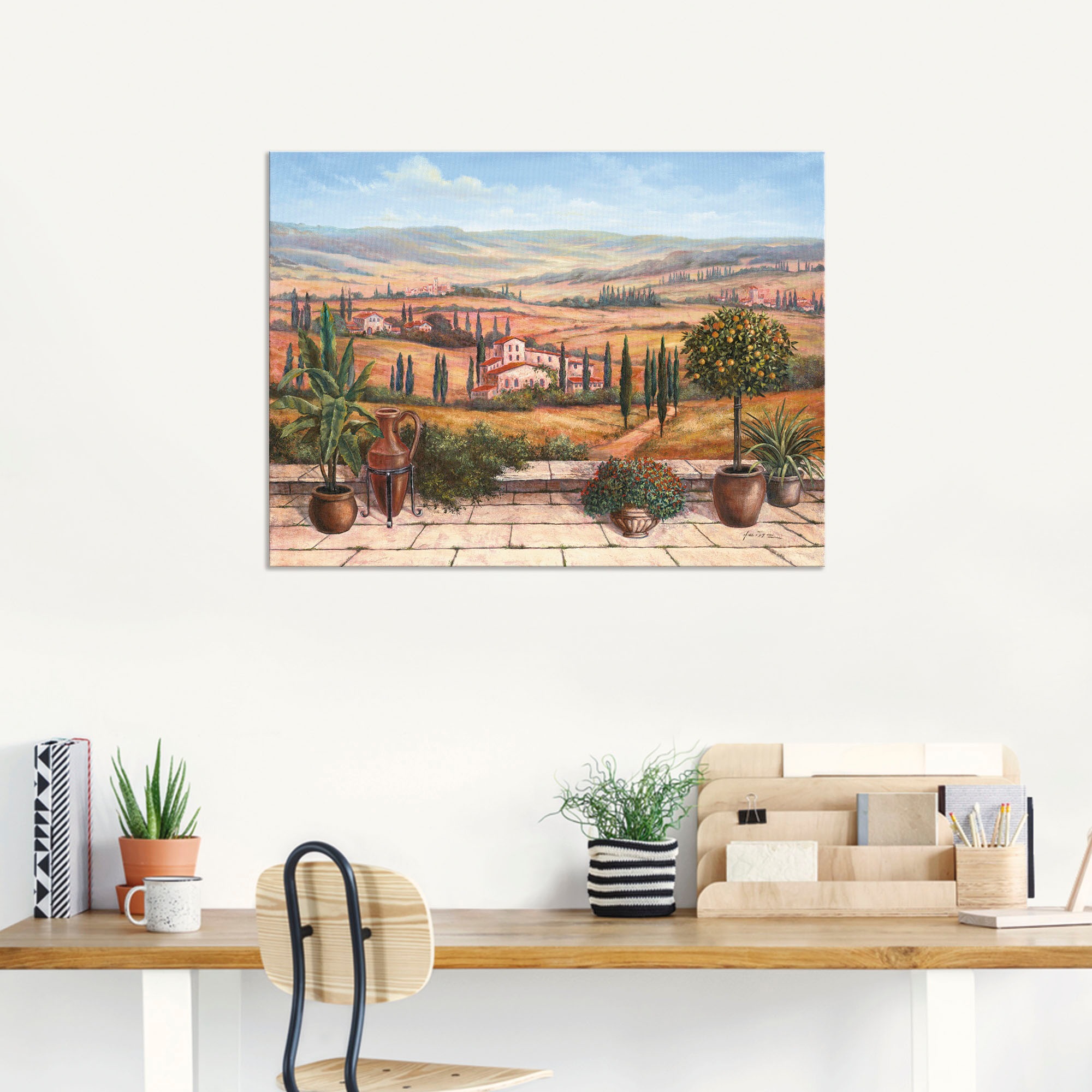 ARTland Terrasse Tableau Murale Marron 120x90cm 2