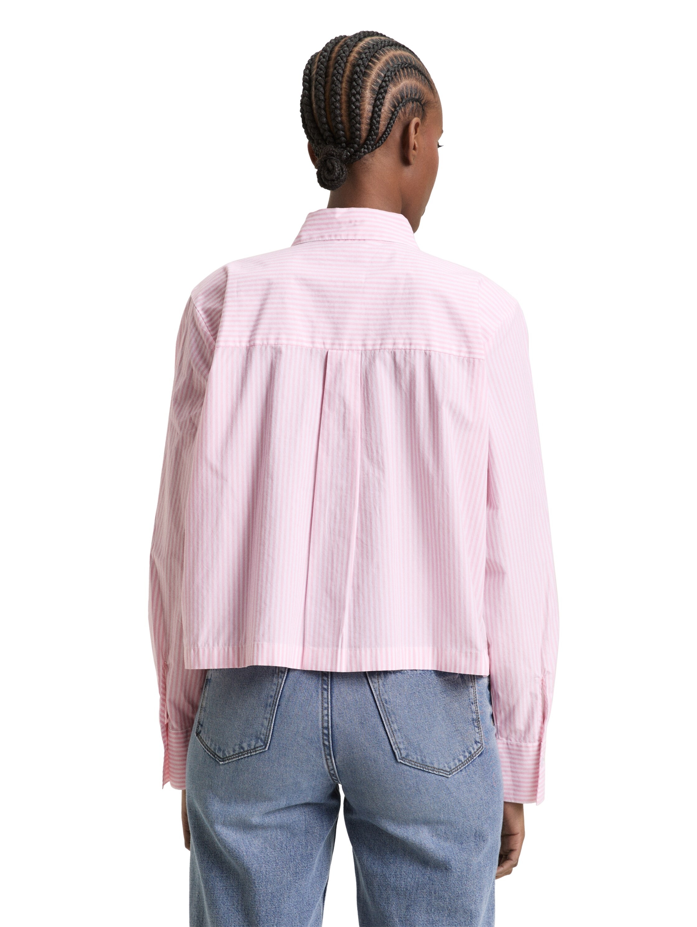 TOM TAILOR Denim Langarmbluse gestreift, kurze Form, mit Brusttasche günstig online kaufen