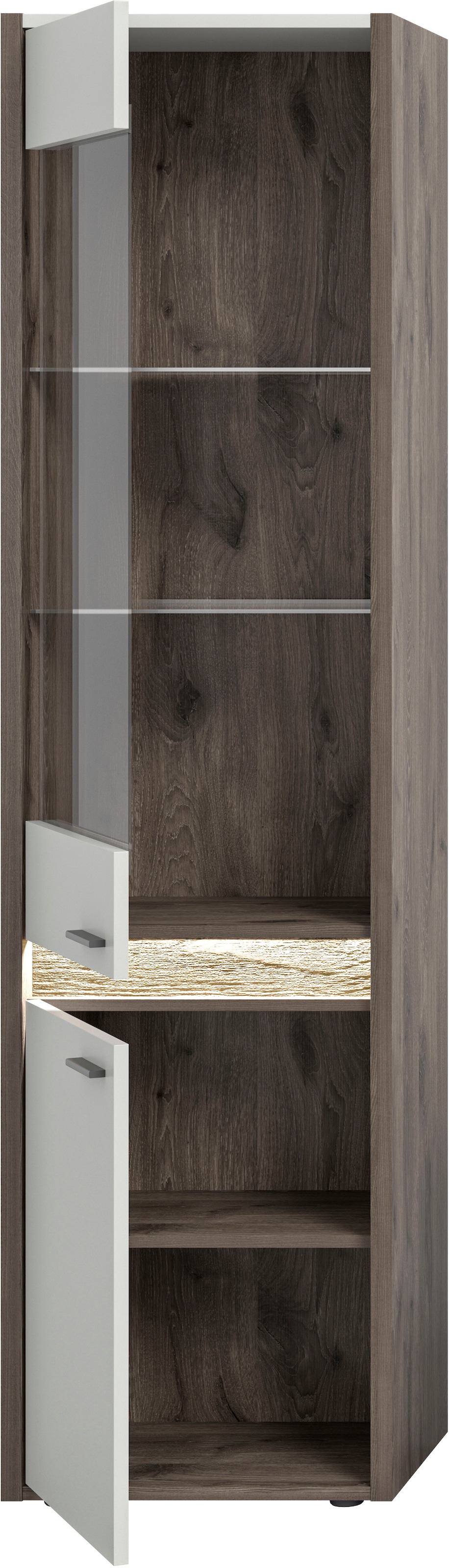 INOSIGN Vitrine »Treviso, Höhe 198 cm, inkl. Frontbeleuchtung, 2 Türen, 2 Glasböden«, 1 Einlegeboden, Standvitrine, Glasvitrine, Vitrinenschränke