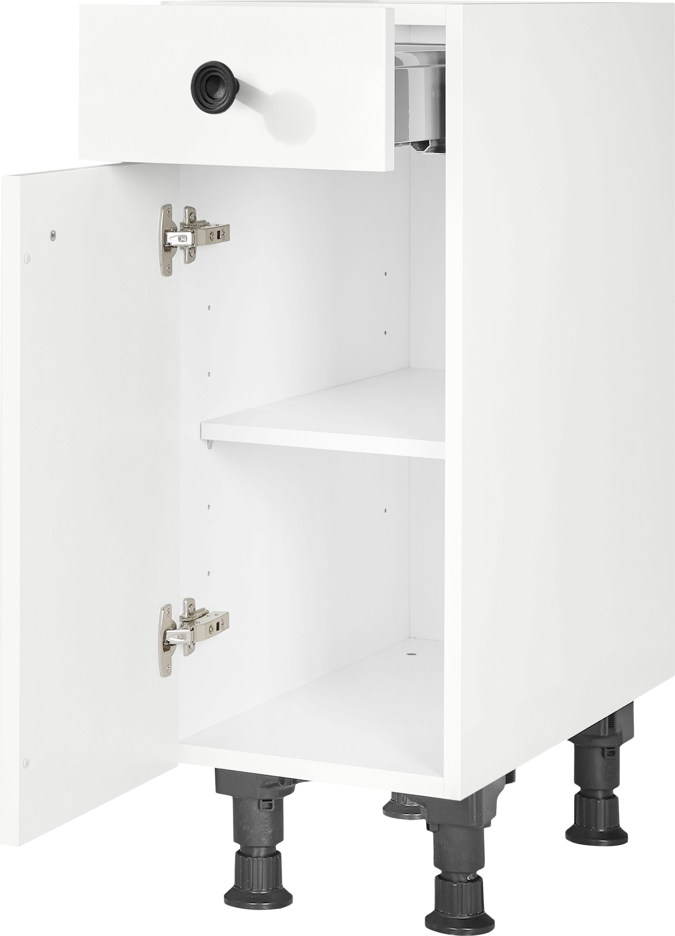 nobilia® Unterschrank »"Cascada", Ausrichtung wählbar, vormontiert, in den Breiten 30, 45 und«, 60 cm Breite, mit höhenverstellbaren Sockelfüßen, vormontiert
