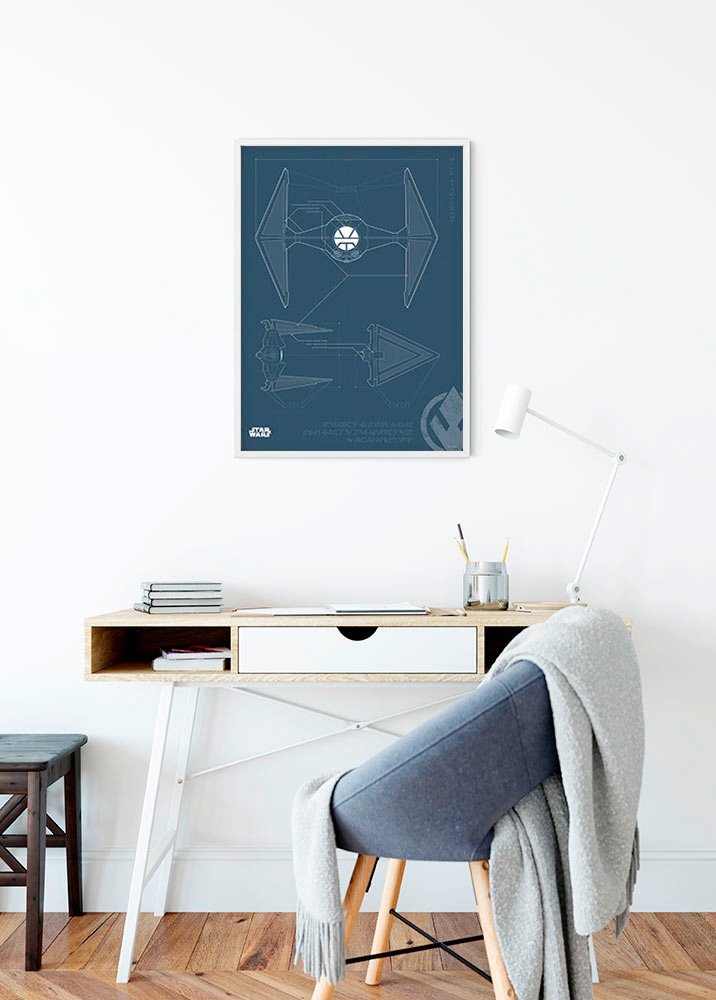 Komar Bild »Star Wars Blueprint Sith TIE-Fighter«, Star Wars, (1 St.), Wandbild zur Dekoration im Kinderzimmer - ohne Rahmen