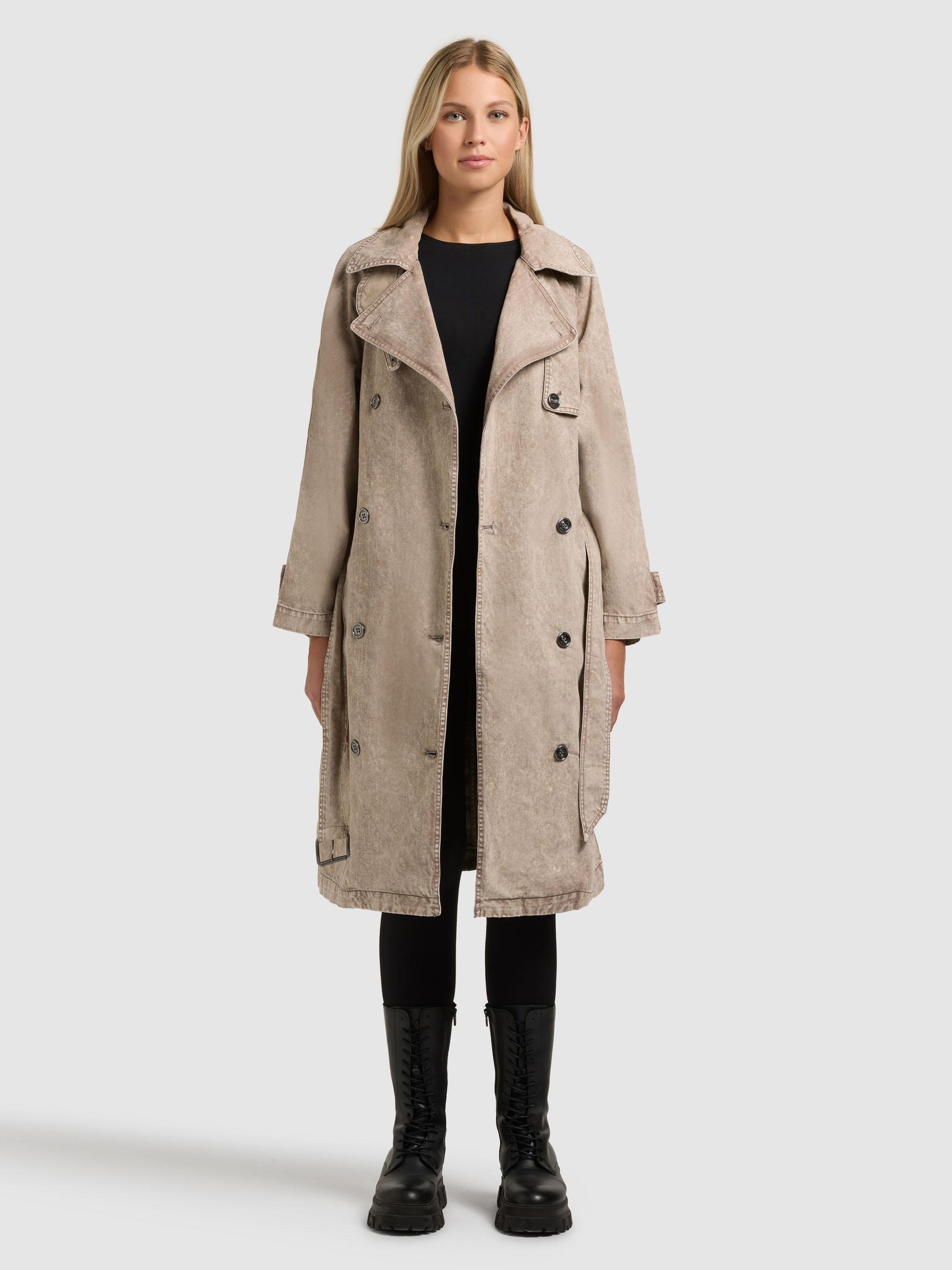 khujo Trenchcoat »Enza« Damen Übergangsmantel in Jeans-Optik