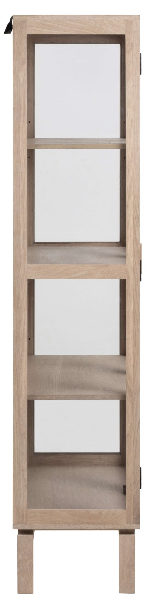 ACTONA GROUP Stauraumschrank »Linley Vitrine, Mehrzweckschrank,«, Eichenfurnier/Eiche, Lamellenrücken, 3 Einlegeböden, 2 Glastüren