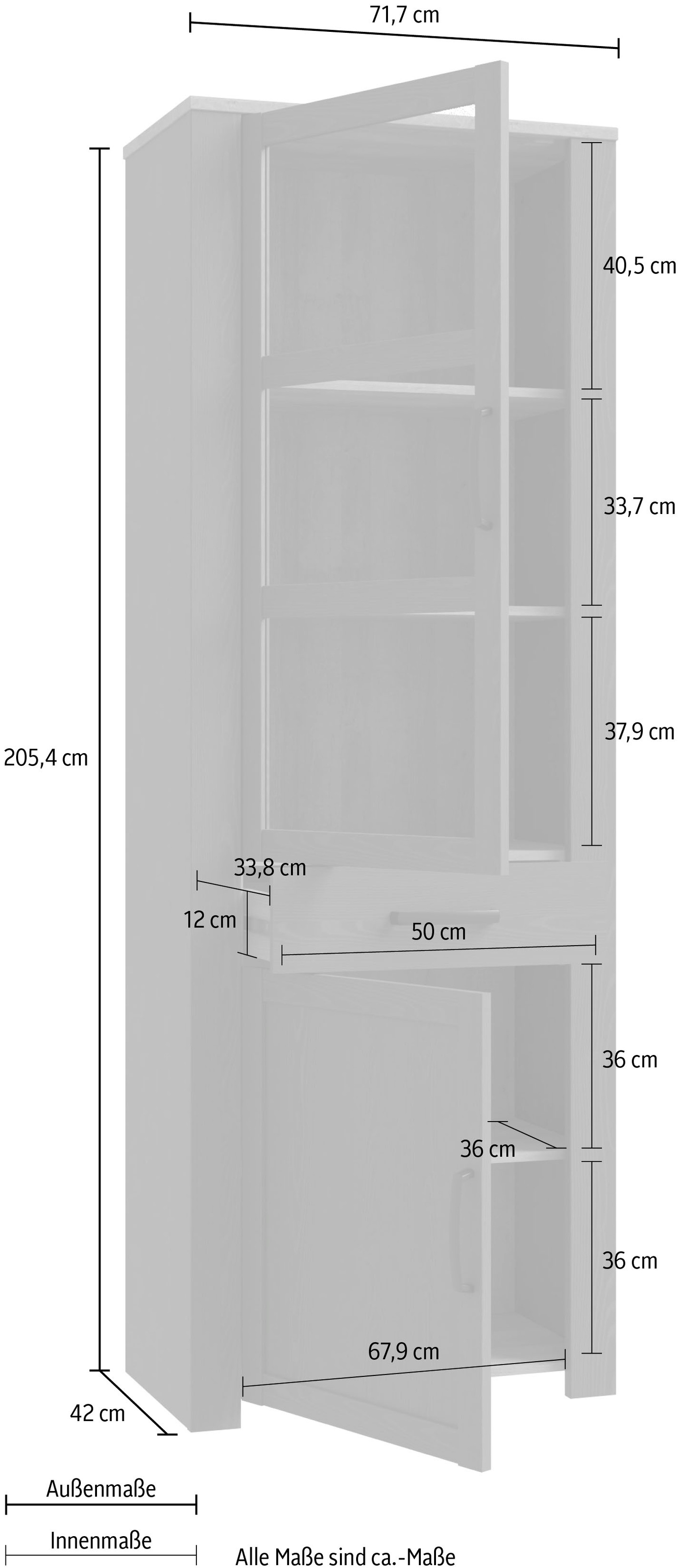 FORTE Highboard »Bohol«, Breite 71 cm