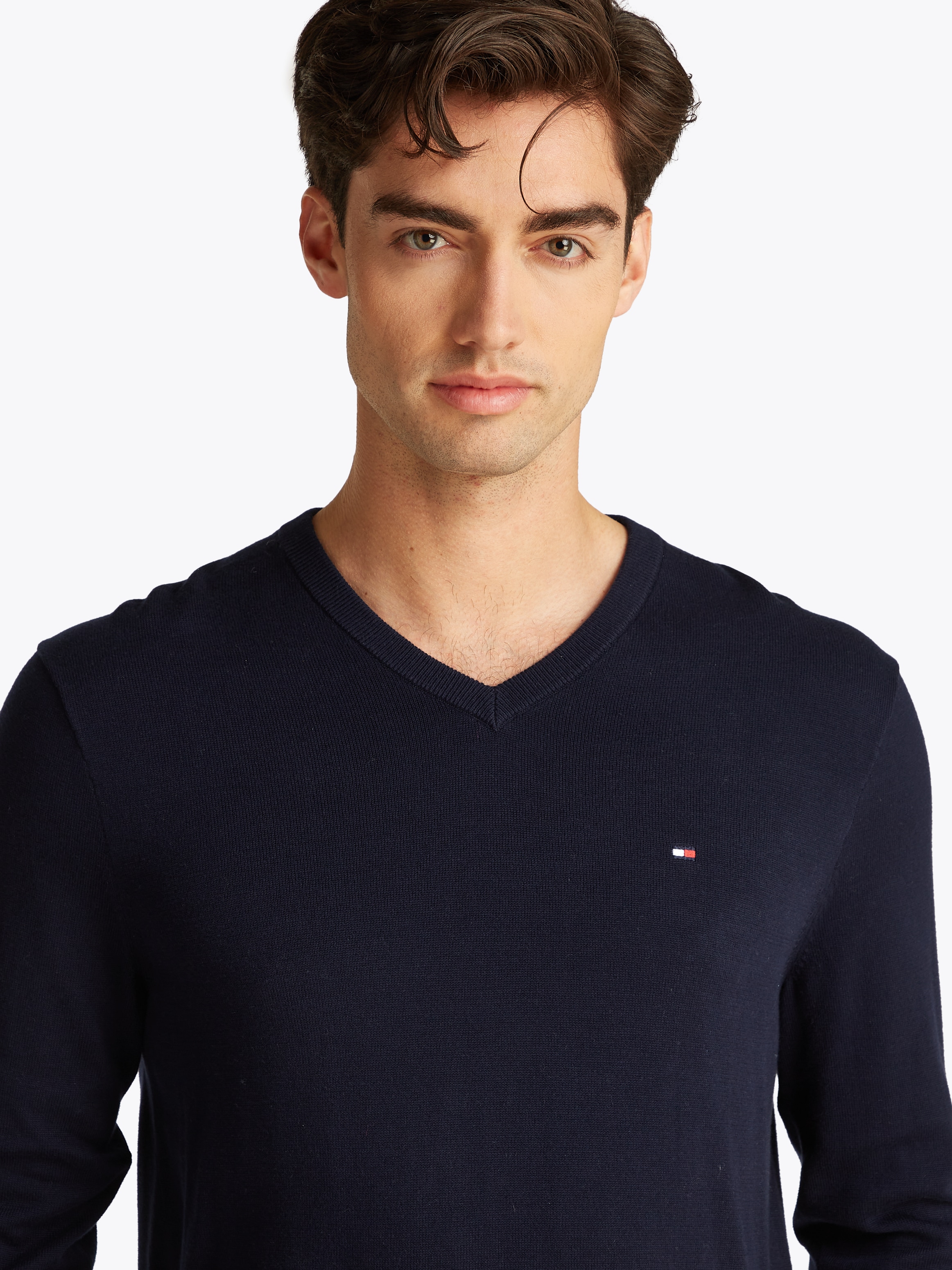 Tommy Hilfiger Strickpullover »ESSENTIAL COTTON V NECK«