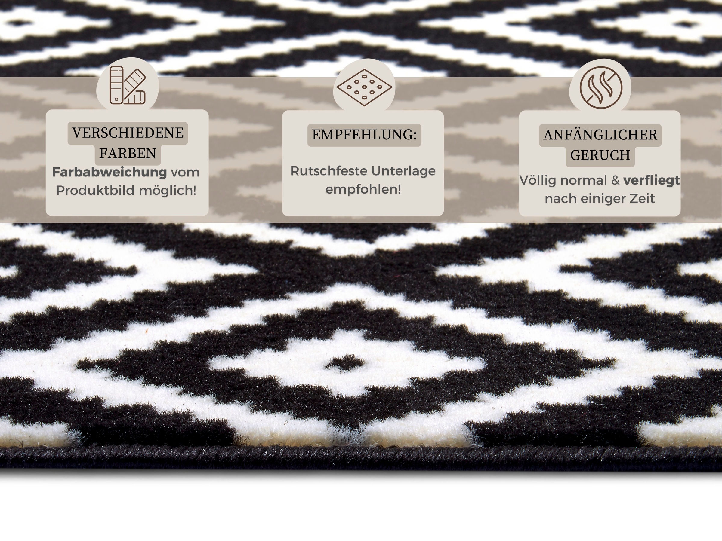 HANSE Home Teppich »Raute«, rechteckig, 9 mm Höhe, Läufer, Kurzflor, Skandi, Raute, Wohnzimmer, Schlafzimmer, Flur