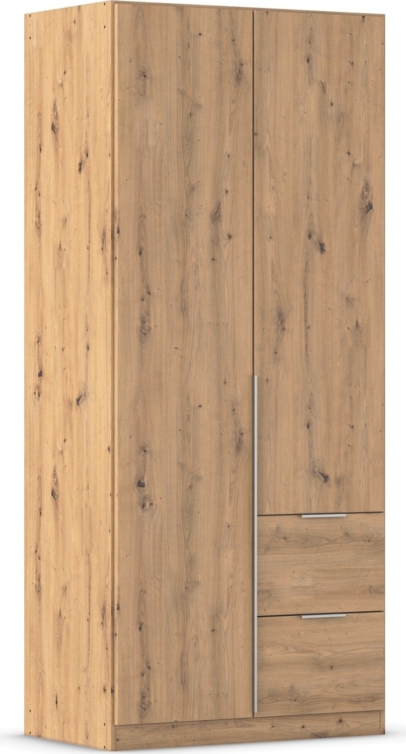 OTTO home Drehtürenschrank "Kleiderschrank Schrank Garderobe AGORDO mit Dekor- oder Hochglanzfront" in zwei Griff-Farben, Breite 91 cm, mit Außenschubkästen, Serie in 7 Breiten und 2 Höhen MADE IN GERMANY