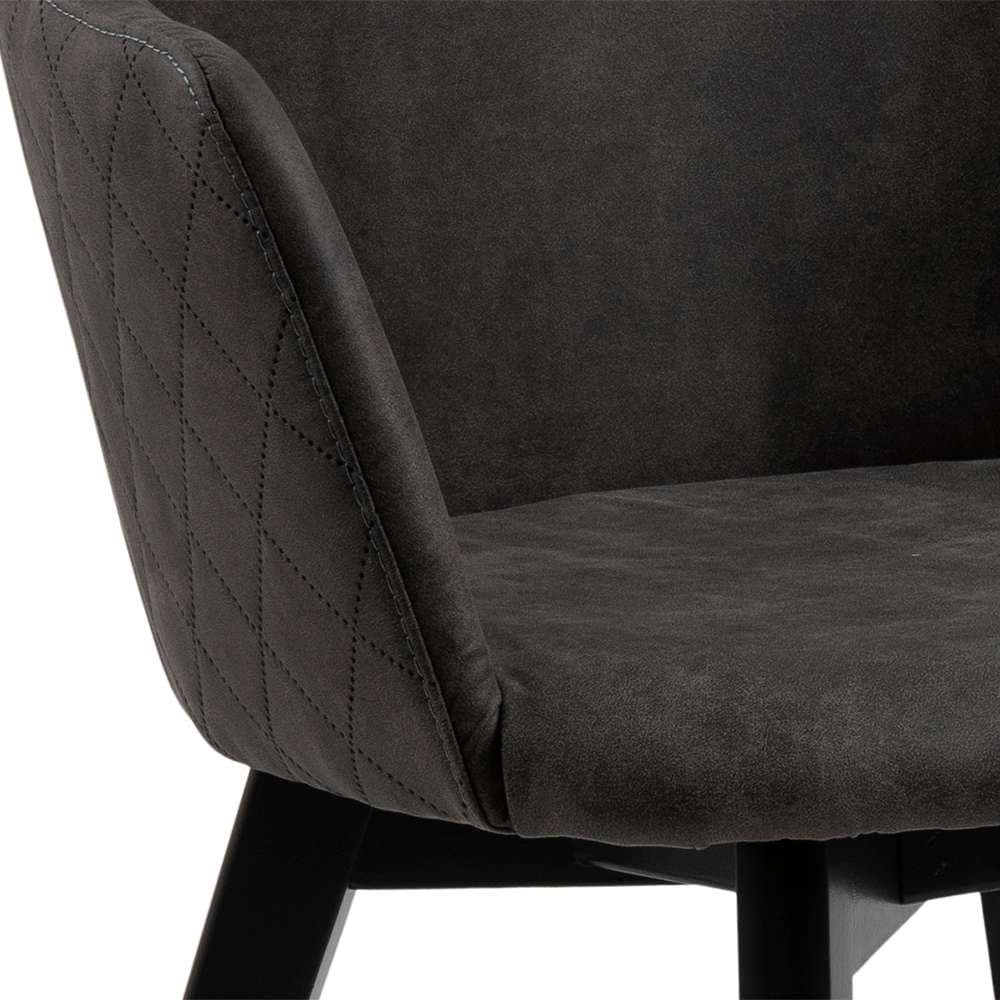 ACTONA GROUP Esszimmerstuhl »Bella«, Luxus-Microfaser, Armlehnstuhl anthrazitgrau, Eichebeine, Harlekinnähten, 2er-Set